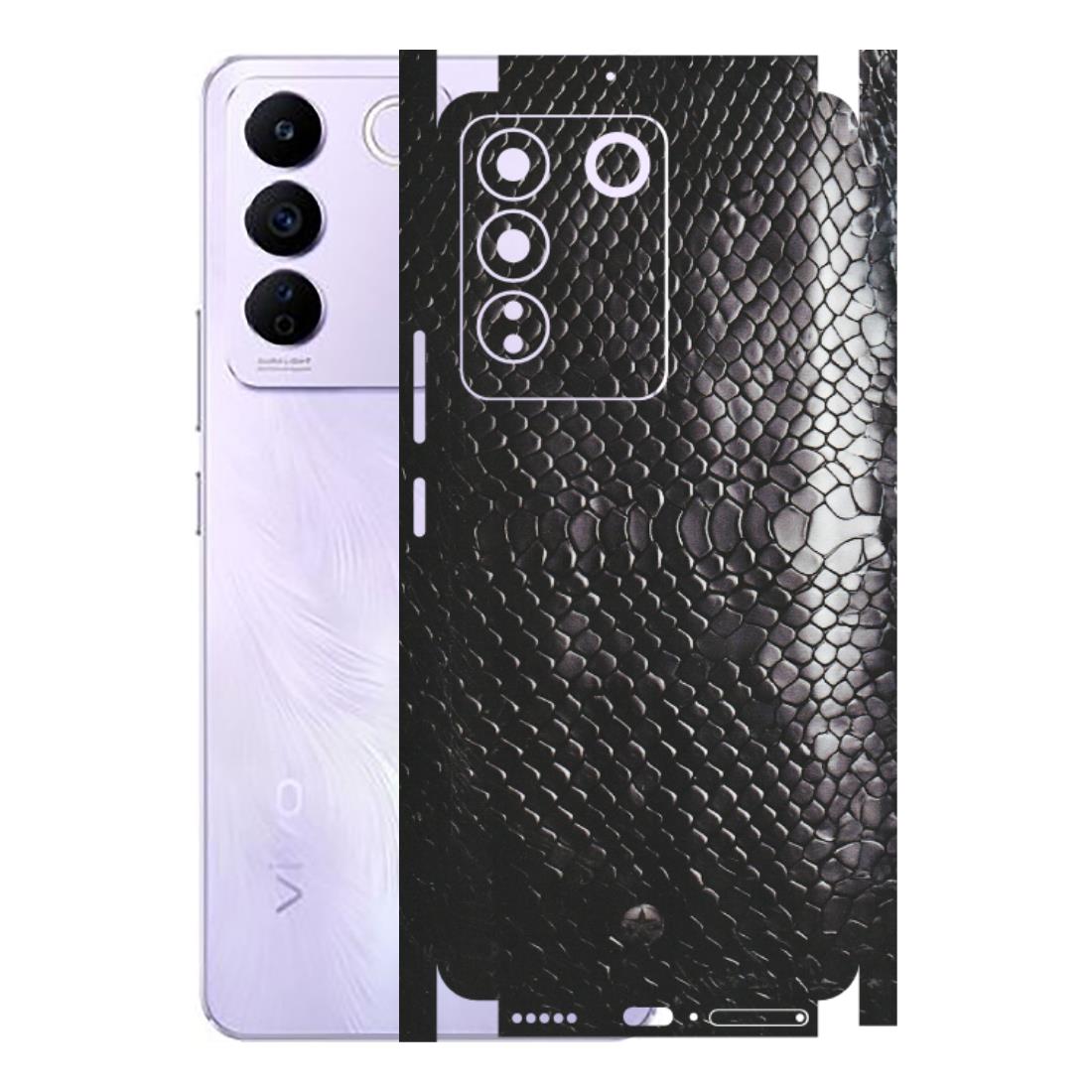 VIVO Z/V/X/T/U/S Series Phone Skins (All Models) - Black Snack Leather - Matte Finish (M-147) Vivo V27E