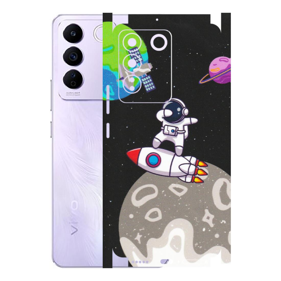 VIVO Z/V/X/T/U/S Series Phone Skins (All Models) - Astronaut Vibing Toon Running - Matte Finish (M-39) Vivo V27E