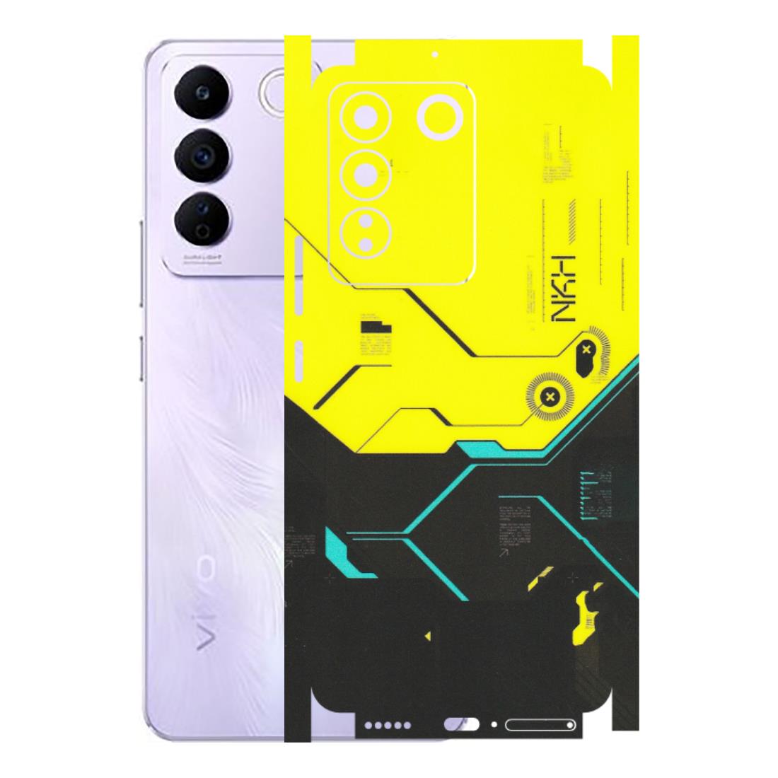 VIVO Z/V/X/T/U/S Series Phone Skins (All Models) - Black Yellow Technica - Matte Finish (M-53) Vivo V27E