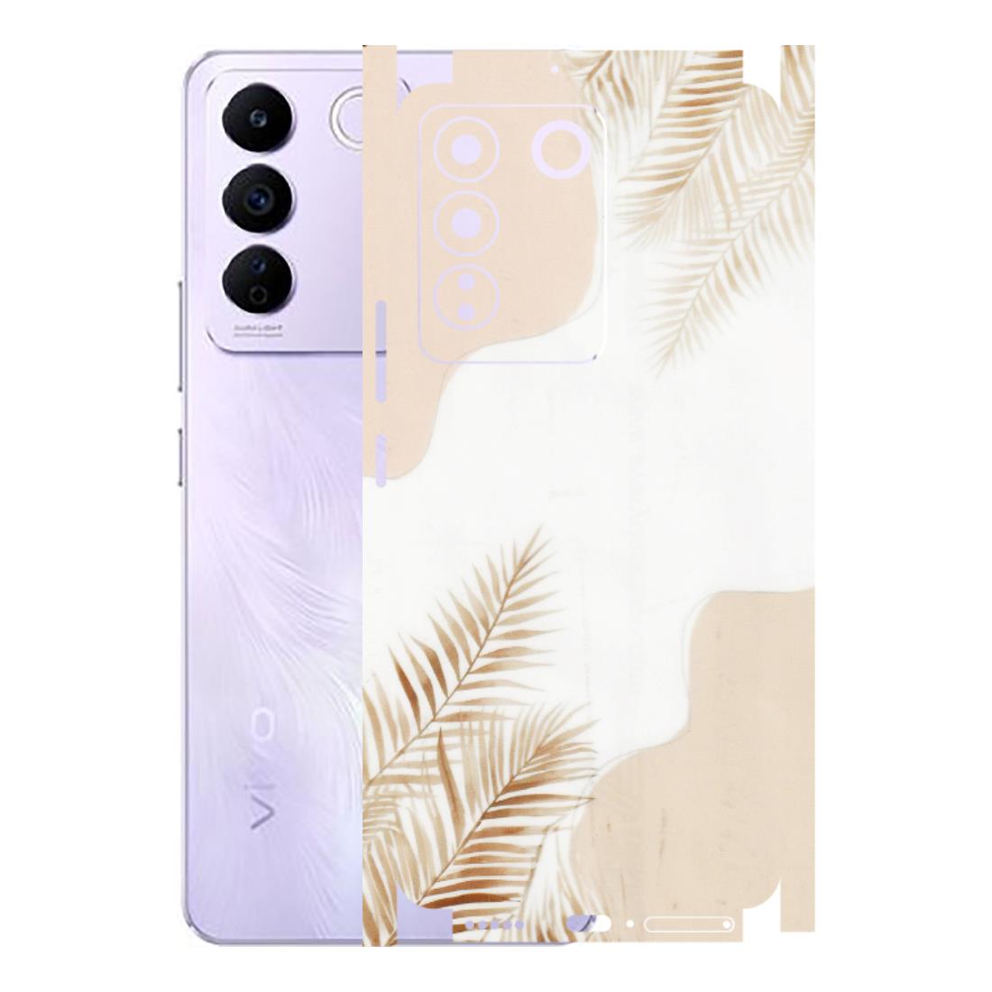 VIVO Z/V/X/T/U/S Series Phone Skins (All Models) - Gold Petals Abstract - Transparent Finish (T-08) Vivo V27E