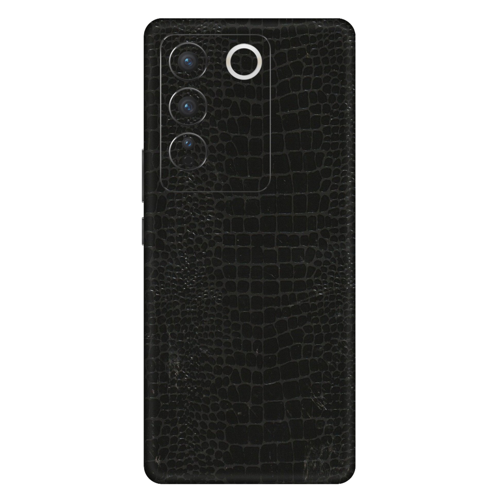 VIVO Z/V/X/T/U/S Series Phone Skins (All Models) - Snake Leather Black - 3D Embossed Finish (L-107) Vivo V27 (5G)