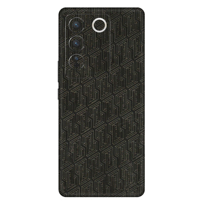 VIVO Z/V/X/T/U/S Series Phone Skins (All Models) - Black Abstract Pattern - 3D Embossed Finish (L-117) Vivo V27 (5G)