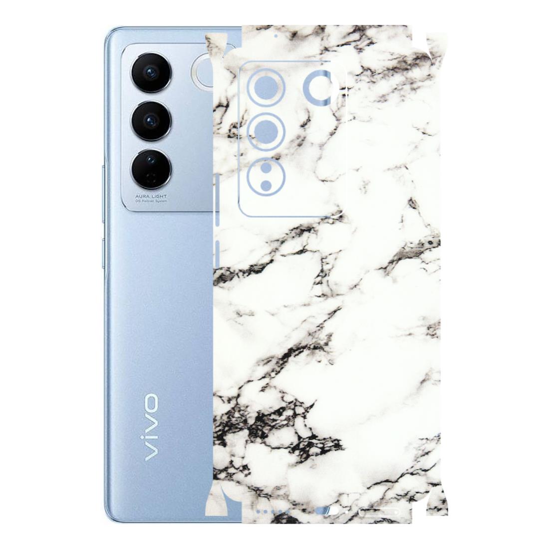 VIVO Z/V/X/T/U/S Series Phone Skins (All Models) - Black and White Marble Texture - 3D Embossed Finish (L-124) Vivo V27 (5G)