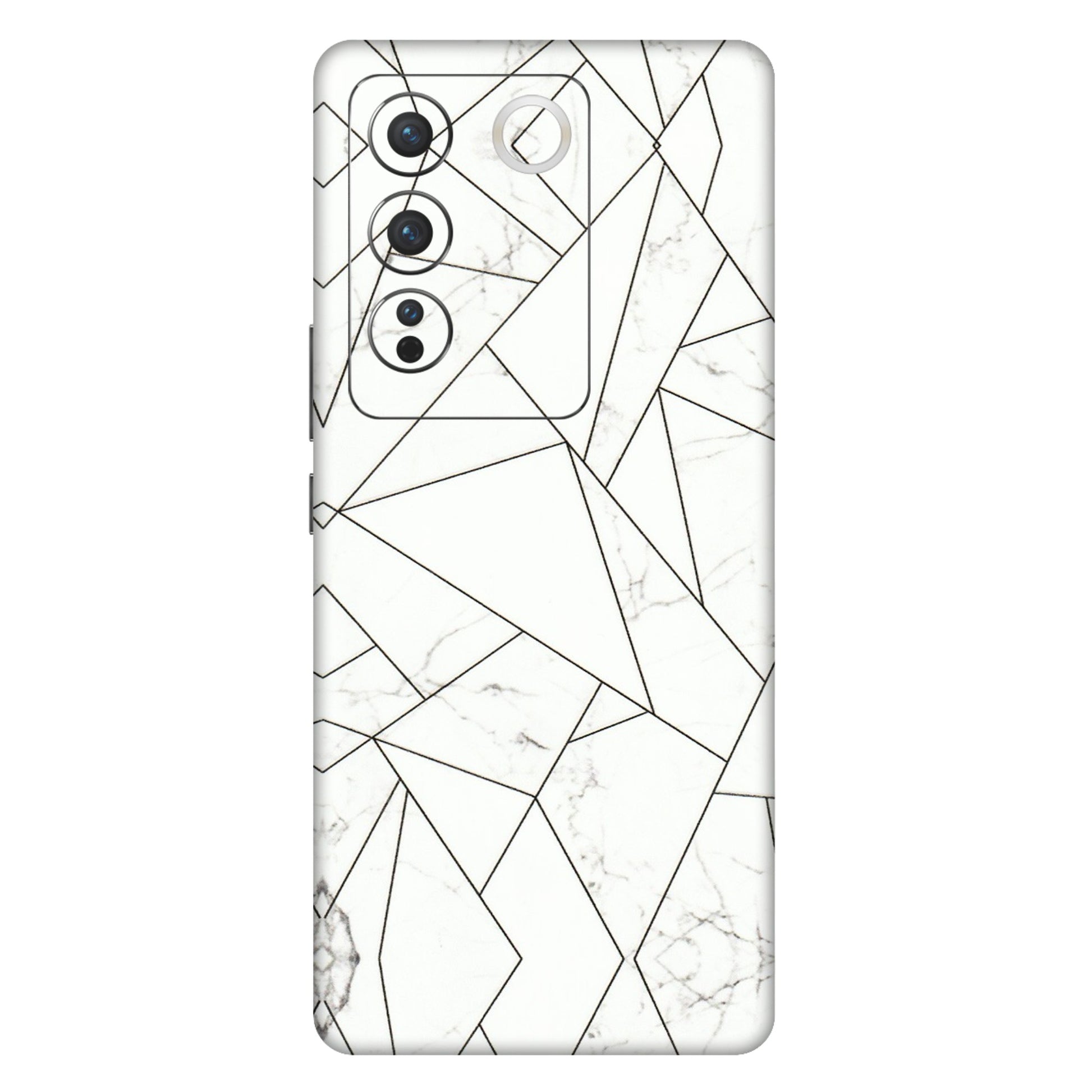 VIVO Z/V/X/T/U/S Series Phone Skins (All Models) - Luxury White Marble Effect - 3D Embossed Finish (L-168) Vivo V27 (5G)