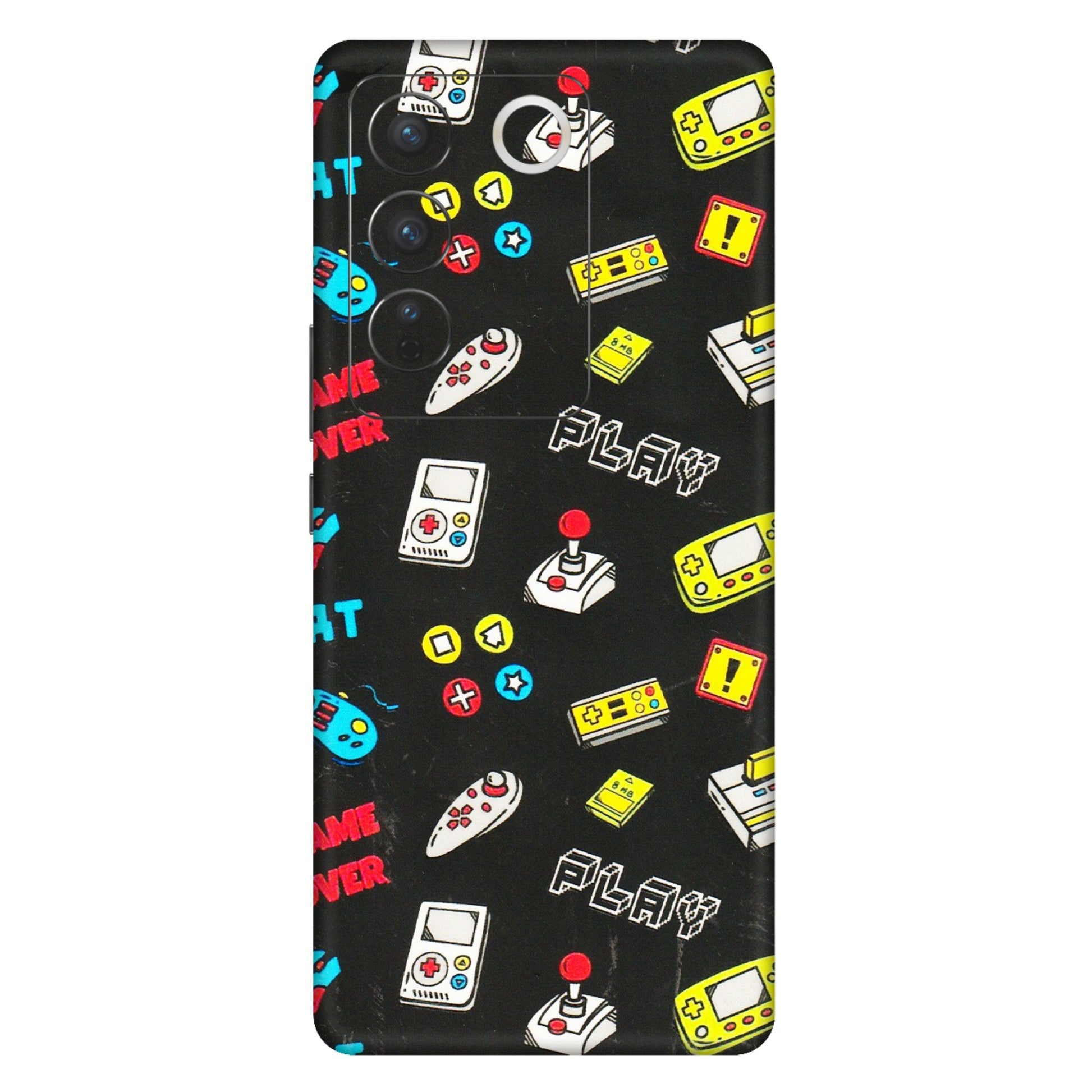 VIVO Z/V/X/T/U/S Series Phone Skins (All Models) - Gaming Doodles - 3D Embossed Finish (L-224) Vivo V27 (5G)