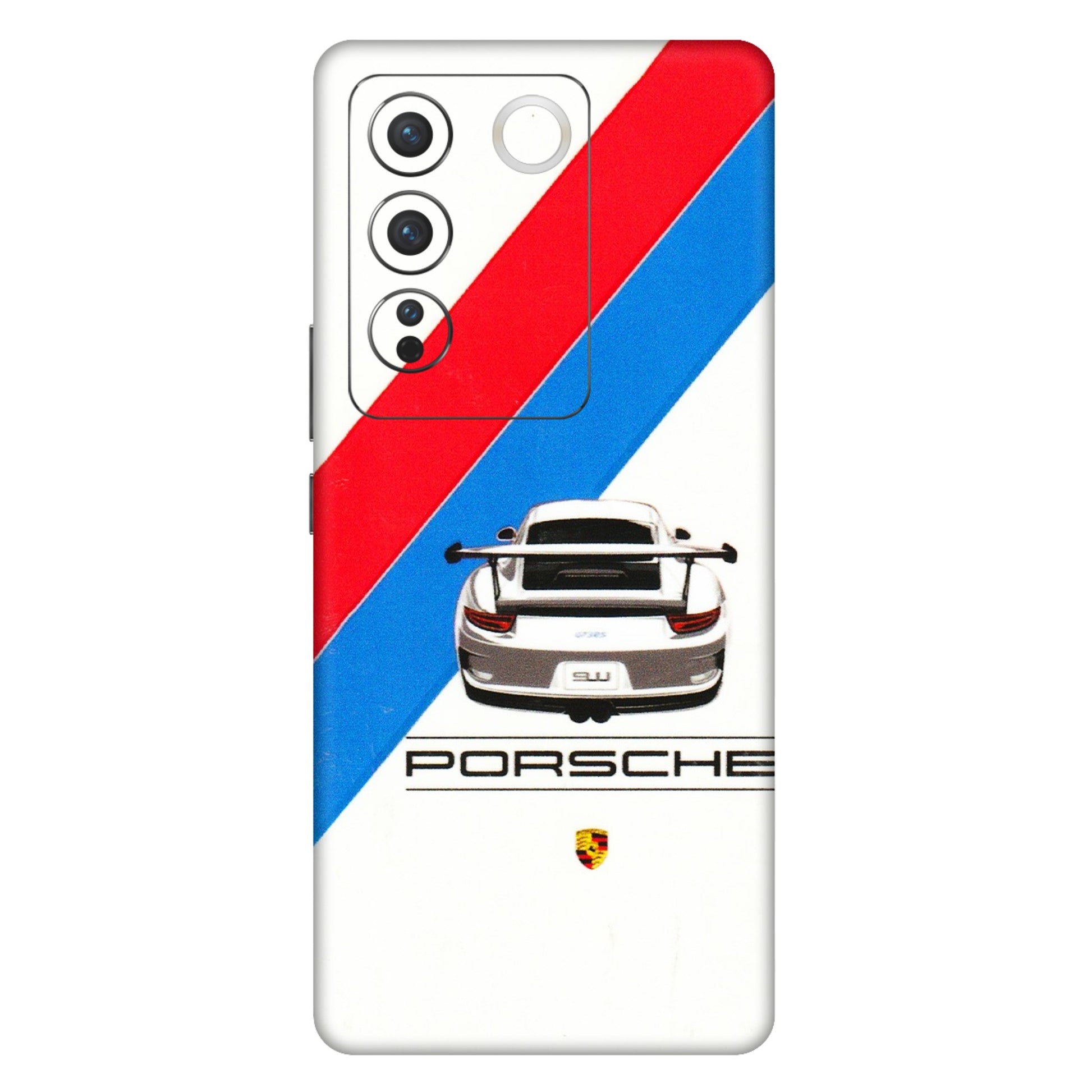 VIVO Z/V/X/T/U/S Series Phone Skins (All Models) - Porche Car Sober Logo - 3D Embossed Finish (L-248) Vivo V27 (5G)