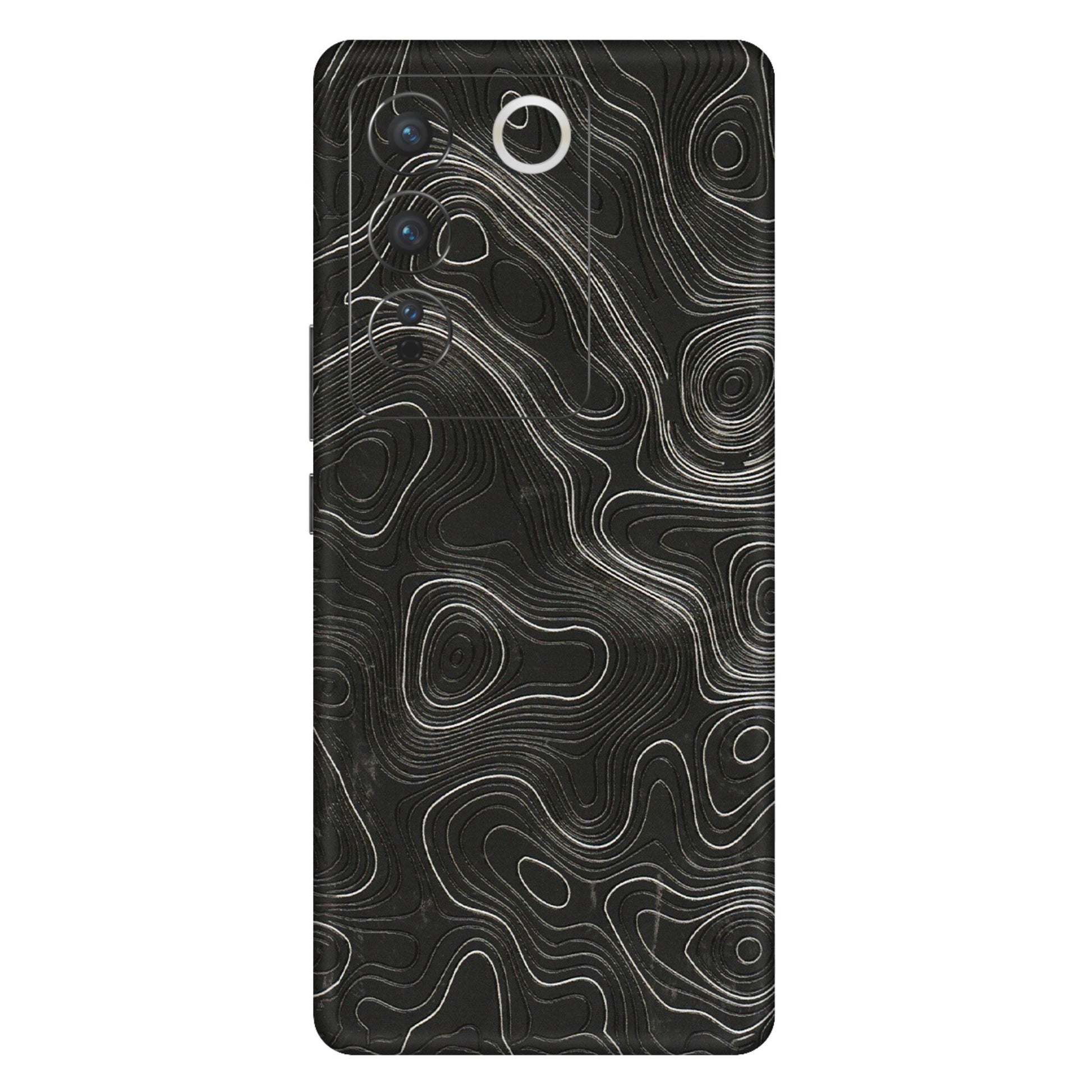 VIVO Z/V/X/T/U/S Series Phone Skins (All Models) - Abstract White Line Map - 3D Embossed Finish (L-269) Vivo V27 (5G)