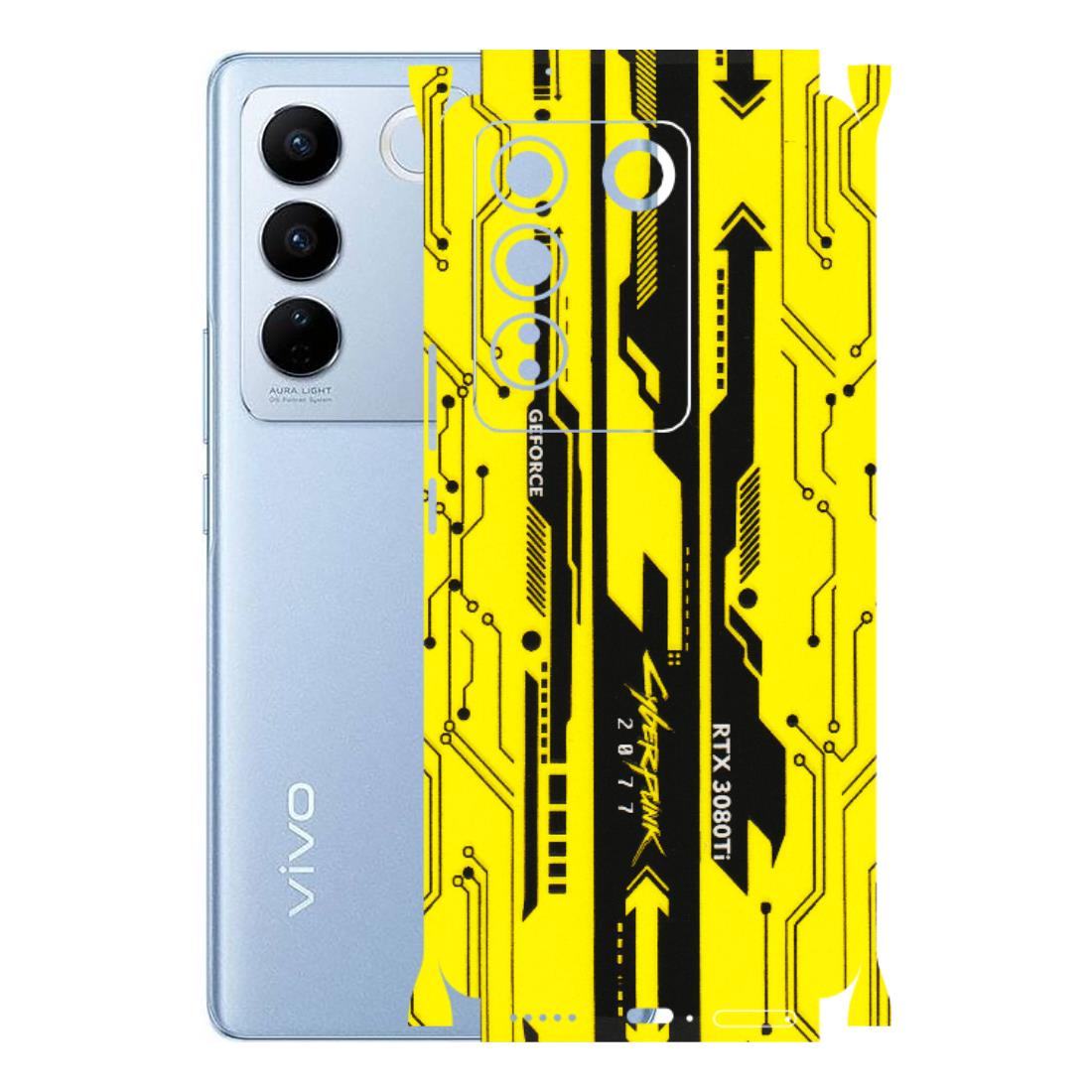 VIVO Z/V/X/T/U/S Series Phone Skins (All Models) - Yellow Cyberpunk - 3D Embossed Finish (L-93) Vivo V27 (5G)