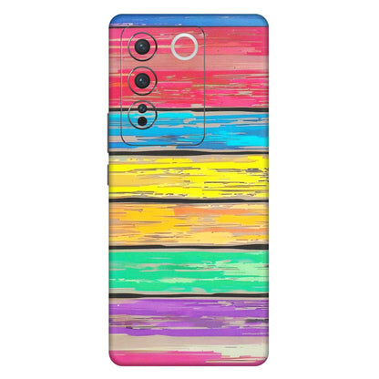 VIVO Z/V/X/T/U/S Series Phone Skins (All Models) - Multi Colour Wooden Wall - Matte Finish (M-96) Vivo V27 (5G)