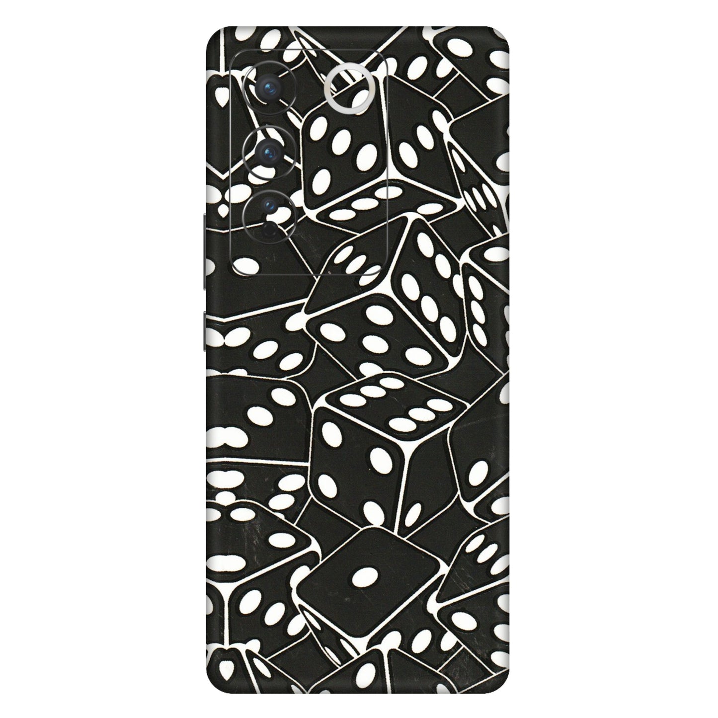 VIVO Z/V/X/T/U/S Series Phone Skins (All Models) - Big Black Dices - 3D Embossed Finish (L-106) Vivo V27 Pro (5G)