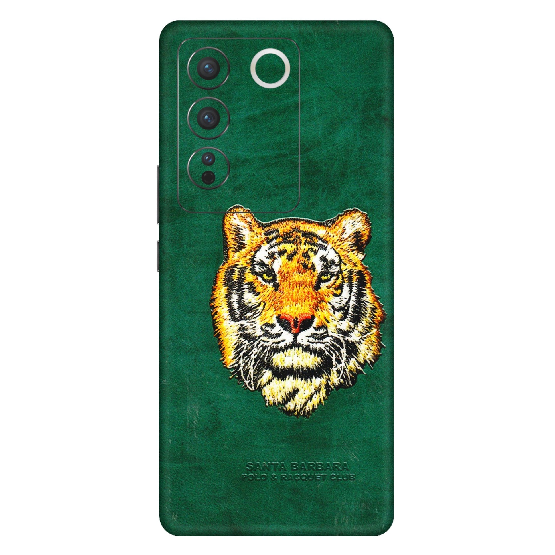 VIVO Z/V/X/T/U/S Series Phone Skins (All Models) - Leather Feel Tiger - 3D Embossed Finish (L-111) Vivo V27 Pro (5G)