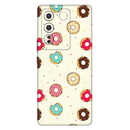 VIVO Z/V/X/T/U/S Series Phone Skins (All Models) - Mini Donuts Doodle Art - 3D Embossed Finish (L-122) Vivo V27 Pro (5G)