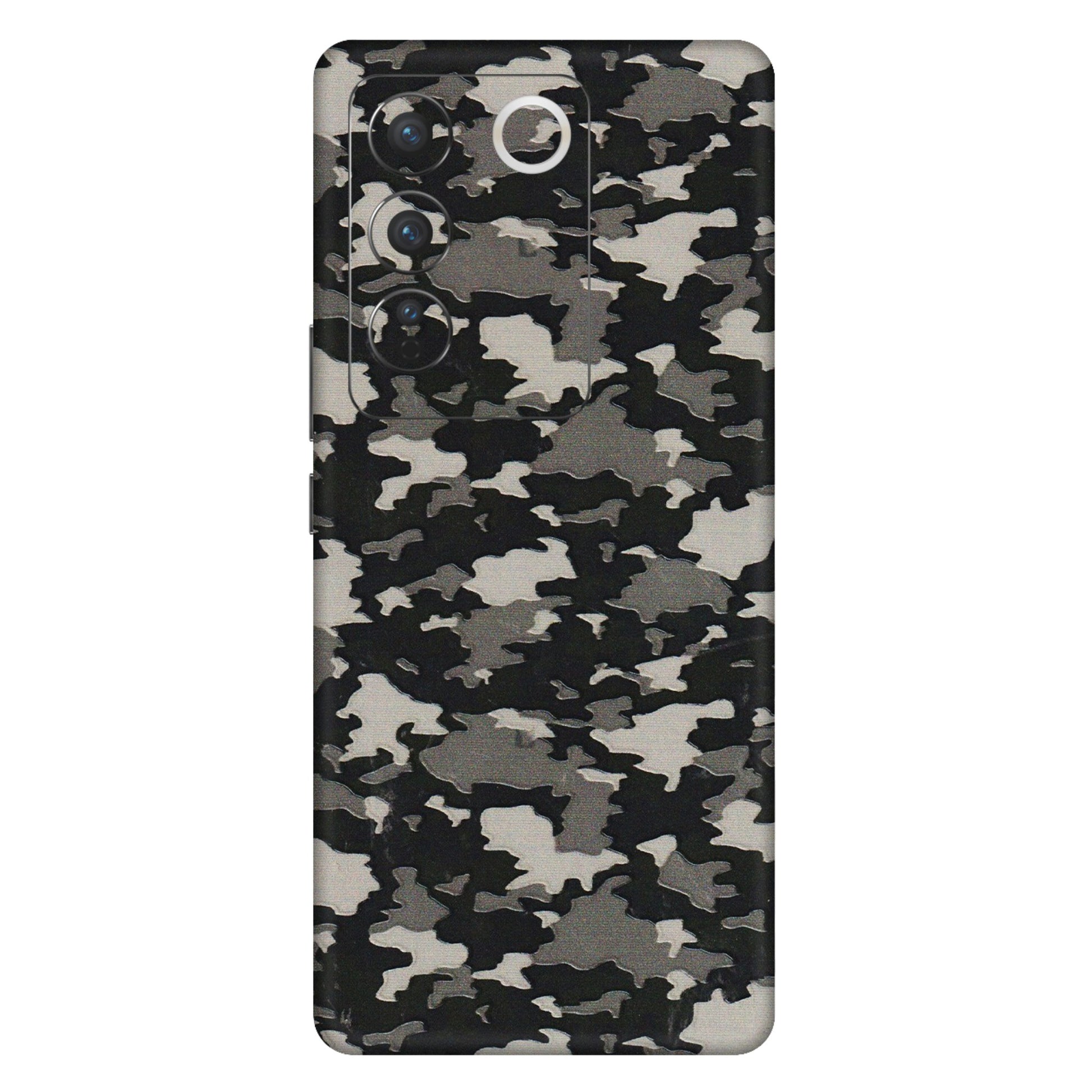 VIVO Z/V/X/T/U/S Series Phone Skins (All Models) - Black/Grey Camoflaunge - 3D Embossed Finish (L-142) Vivo V27 Pro (5G)