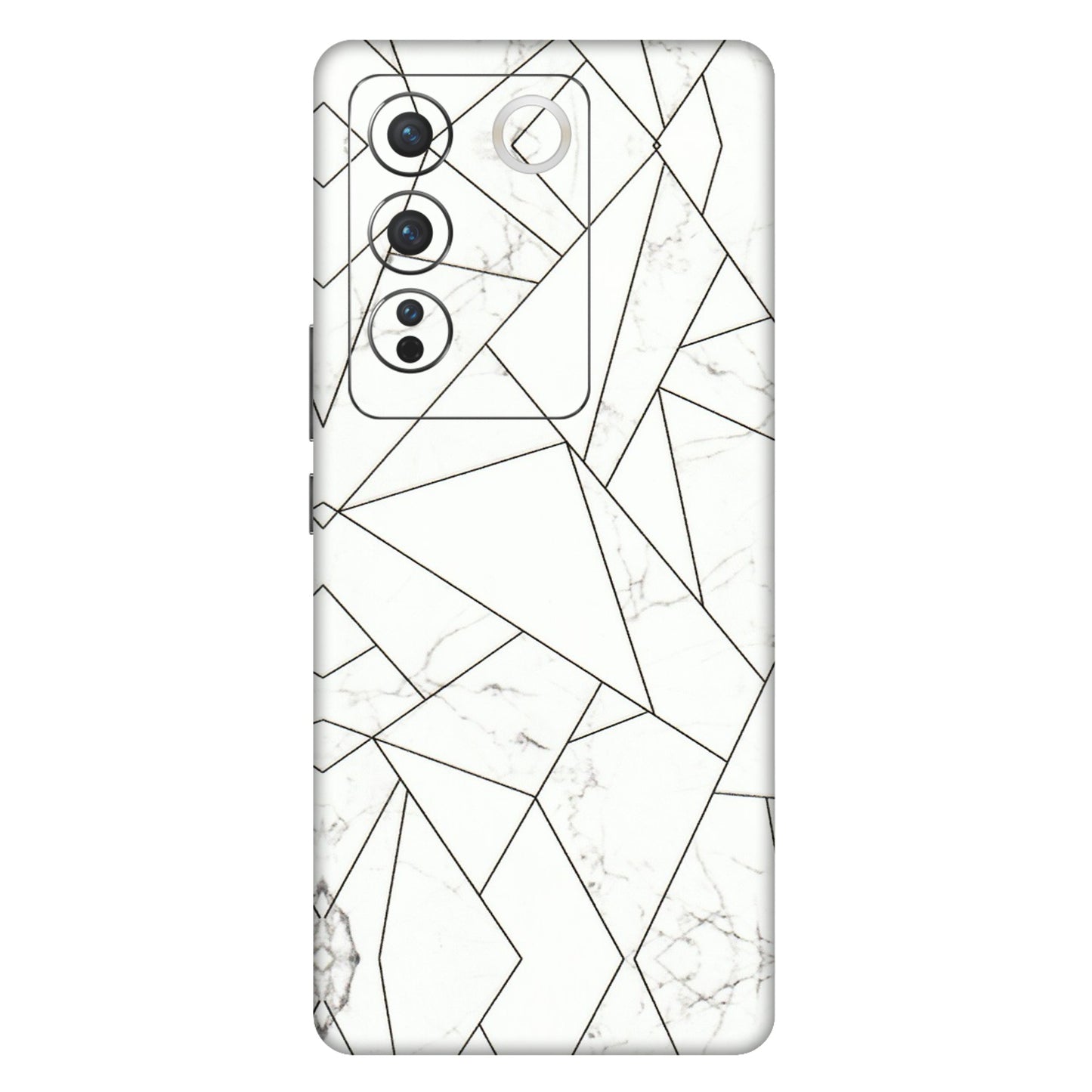 VIVO Z/V/X/T/U/S Series Phone Skins (All Models) - Luxury White Marble Effect - 3D Embossed Finish (L-168) Vivo V27 Pro (5G)