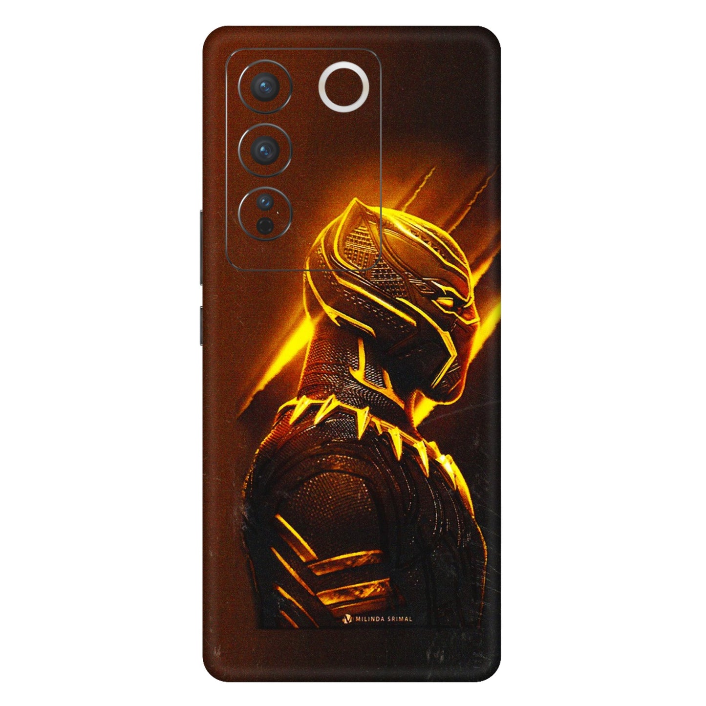 VIVO Z/V/X/T/U/S Series Phone Skins (All Models) - Gold Black Panther - 3D Embossed Finish (L-181) Vivo V27 Pro (5G)