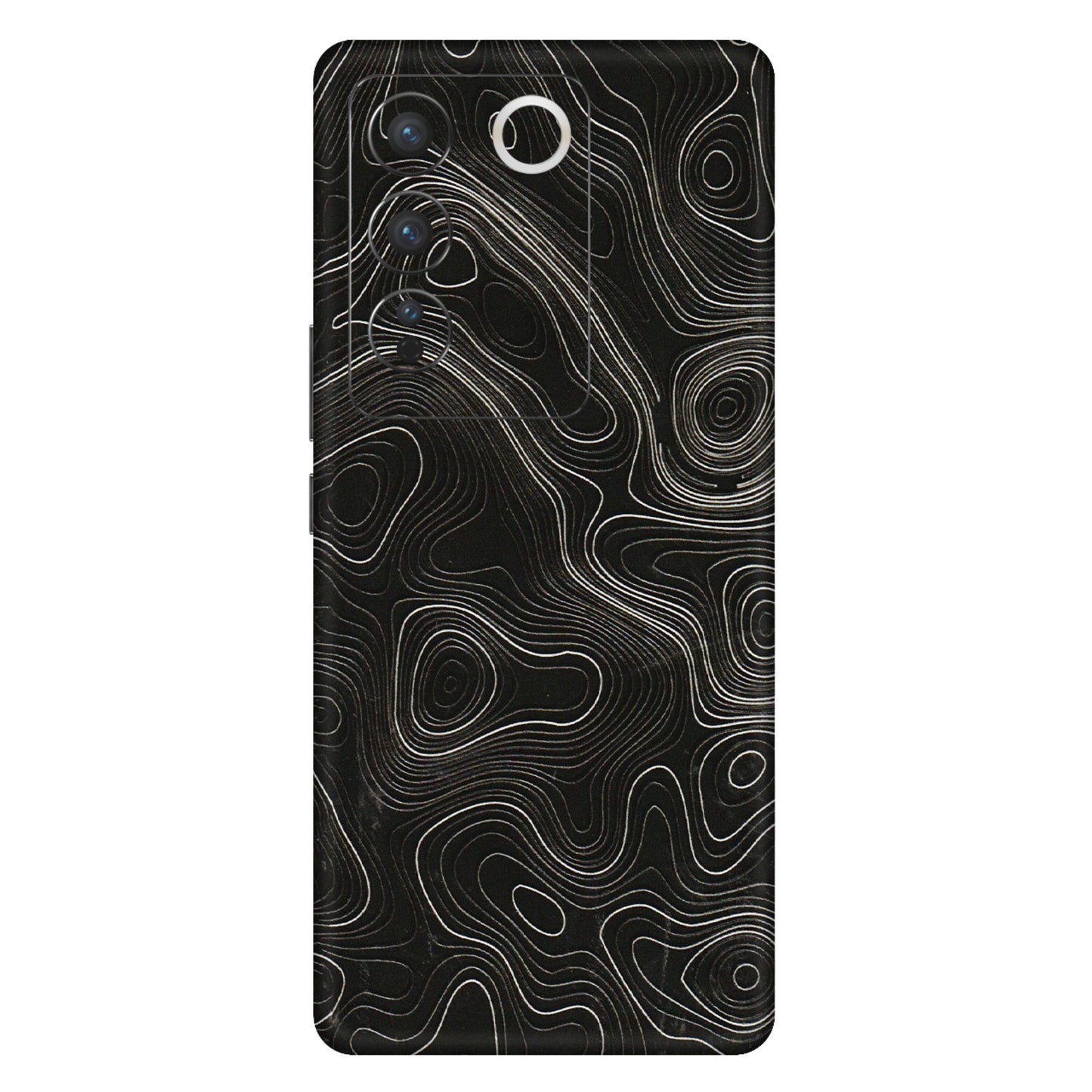 VIVO Z/V/X/T/U/S Series Phone Skins (All Models) - Black Swirl - 3D Embossed Finish (L-196) Vivo V27 Pro (5G)