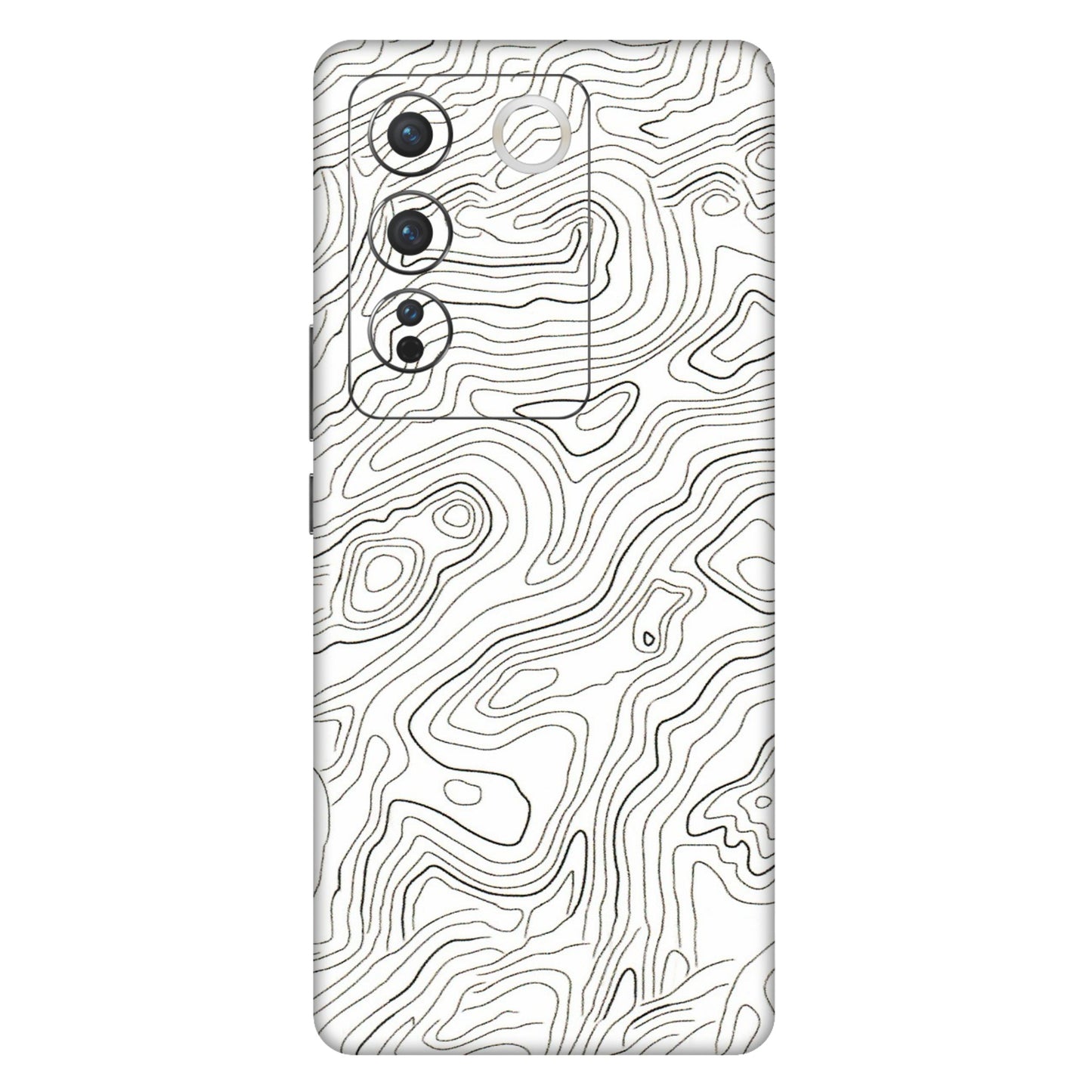 VIVO Z/V/X/T/U/S Series Phone Skins (All Models) - White Black Swirls - 3D Embossed Finish (L-219) Vivo V27 Pro (5G)