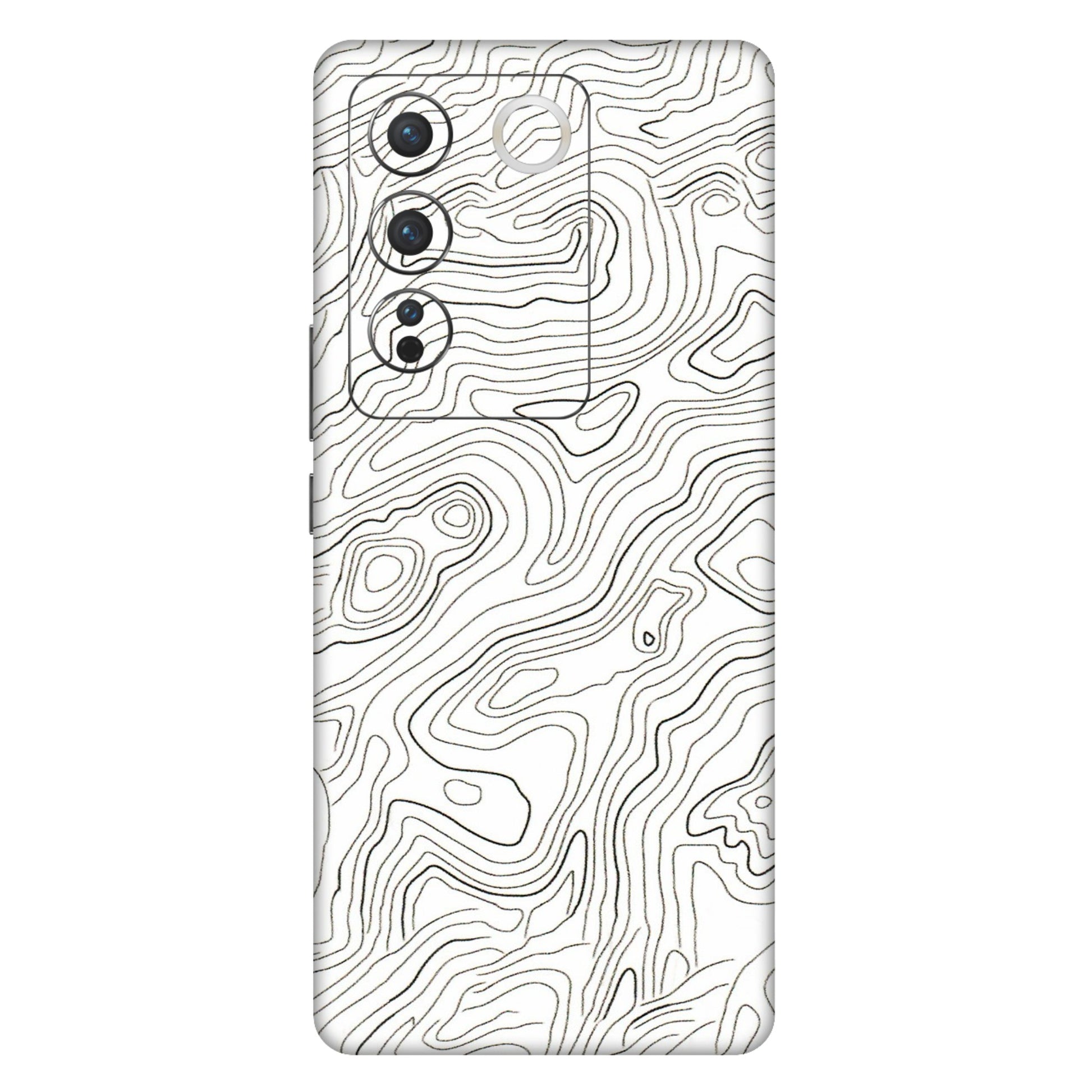 VIVO Z/V/X/T/U/S Series Phone Skins (All Models) - White Black Swirls - 3D Embossed Finish (L-219) Vivo V27 Pro (5G)