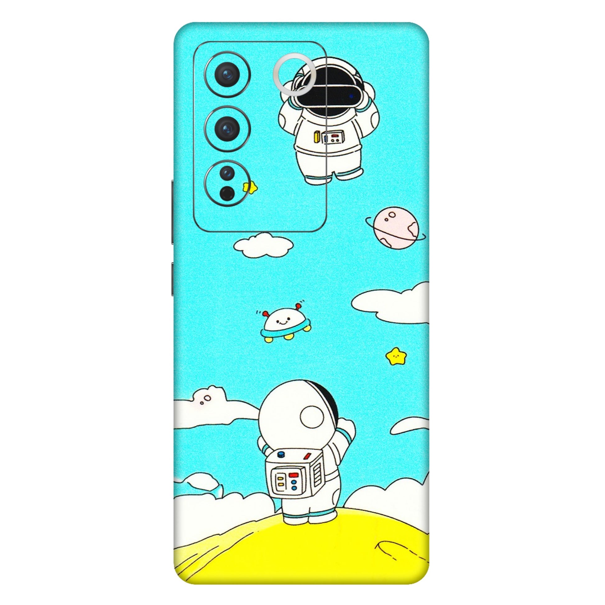 VIVO Z/V/X/T/U/S Series Phone Skins (All Models) - Blue Skies Astro Float - 3D Embossed Finish (L-230) Vivo V27 Pro (5G)