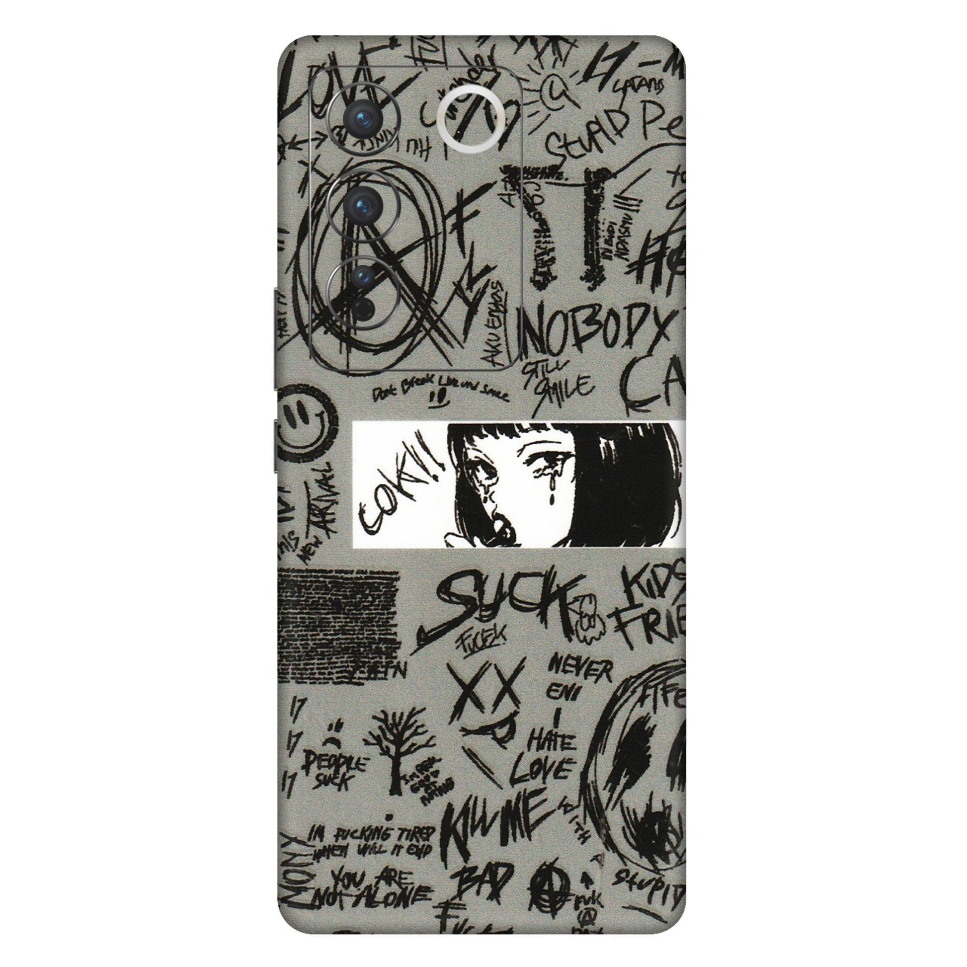 VIVO Z/V/X/T/U/S Series Phone Skins (All Models) - Never Have Love Anime - 3D Embossed Finish (L-260) Vivo V27 Pro (5G)