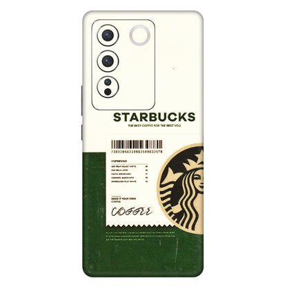 VIVO Z/V/X/T/U/S Series Phone Skins (All Models) - Starbucks Barcode - 3D Embossed Finish (L-308) Vivo V27 Pro (5G)