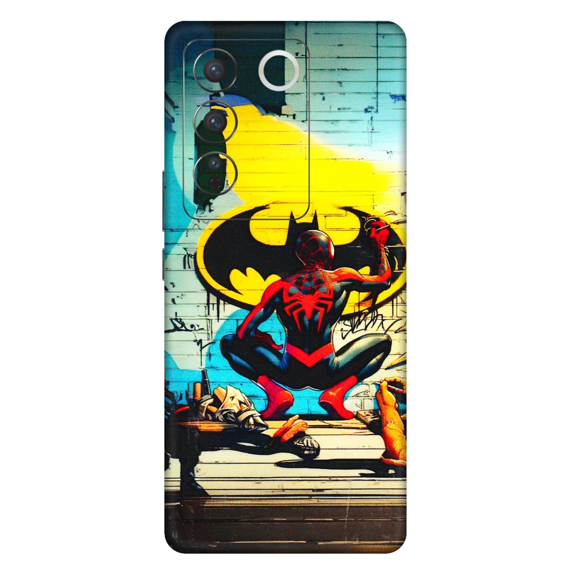 VIVO Z/V/X/T/U/S Series Phone Skins (All Models) - New Spiderman Bat Logo - 3D Embossed Finish (L-309) Vivo V27 Pro (5G)