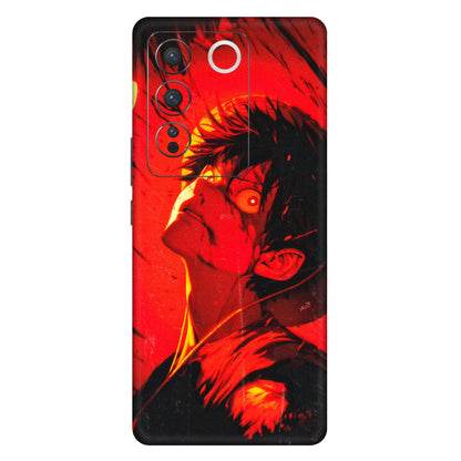 VIVO Z/V/X/T/U/S Series Phone Skins (All Models) - D.Luffy Power Up One Piece Anime - 3D Embossed Finish (L-326) Vivo V27 Pro (5G)