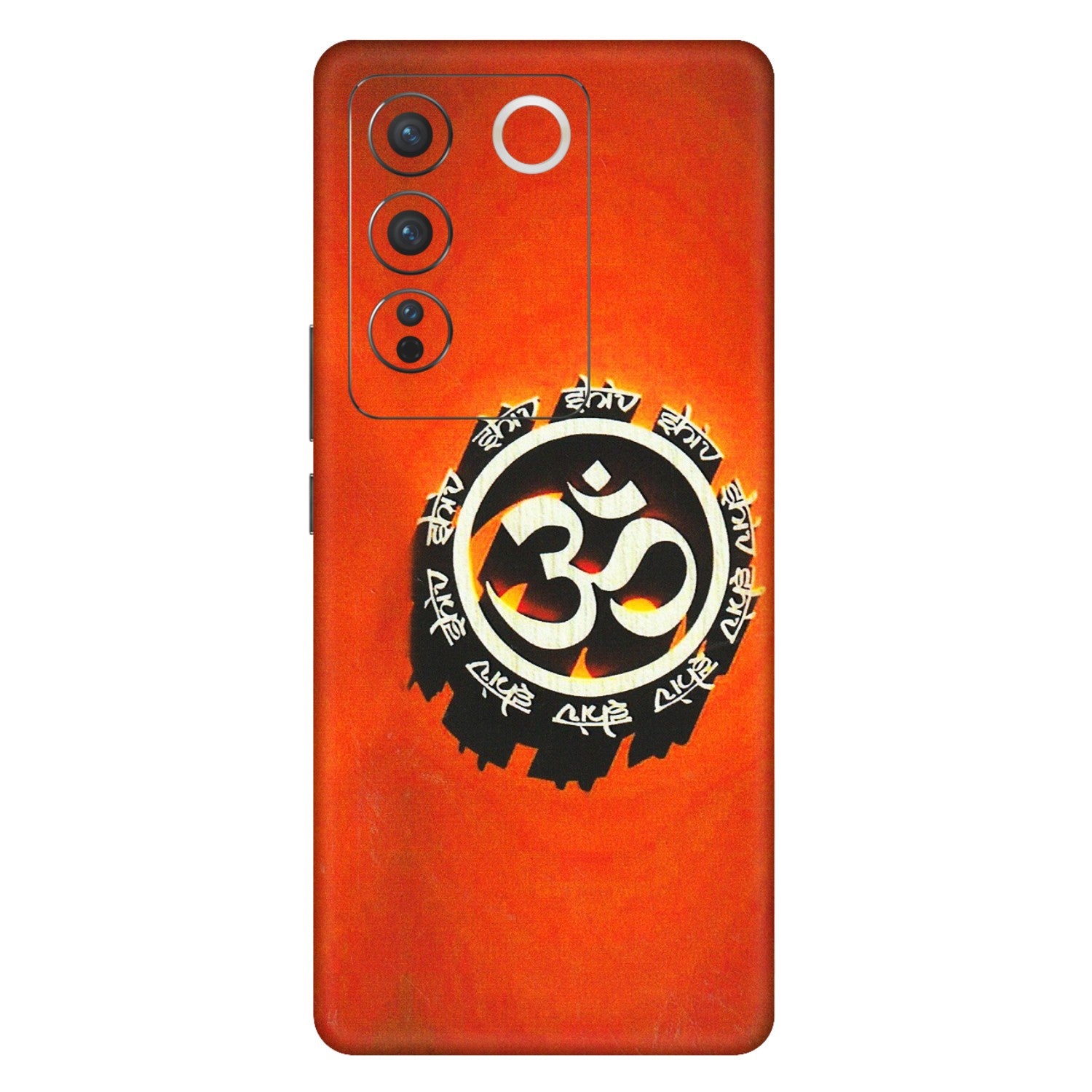 VIVO Z/V/X/T/U/S Series Phone Skins (All Models) - Aum Shiv Orange - 3D Embossed Finish (L-32) Vivo V27 Pro (5G)