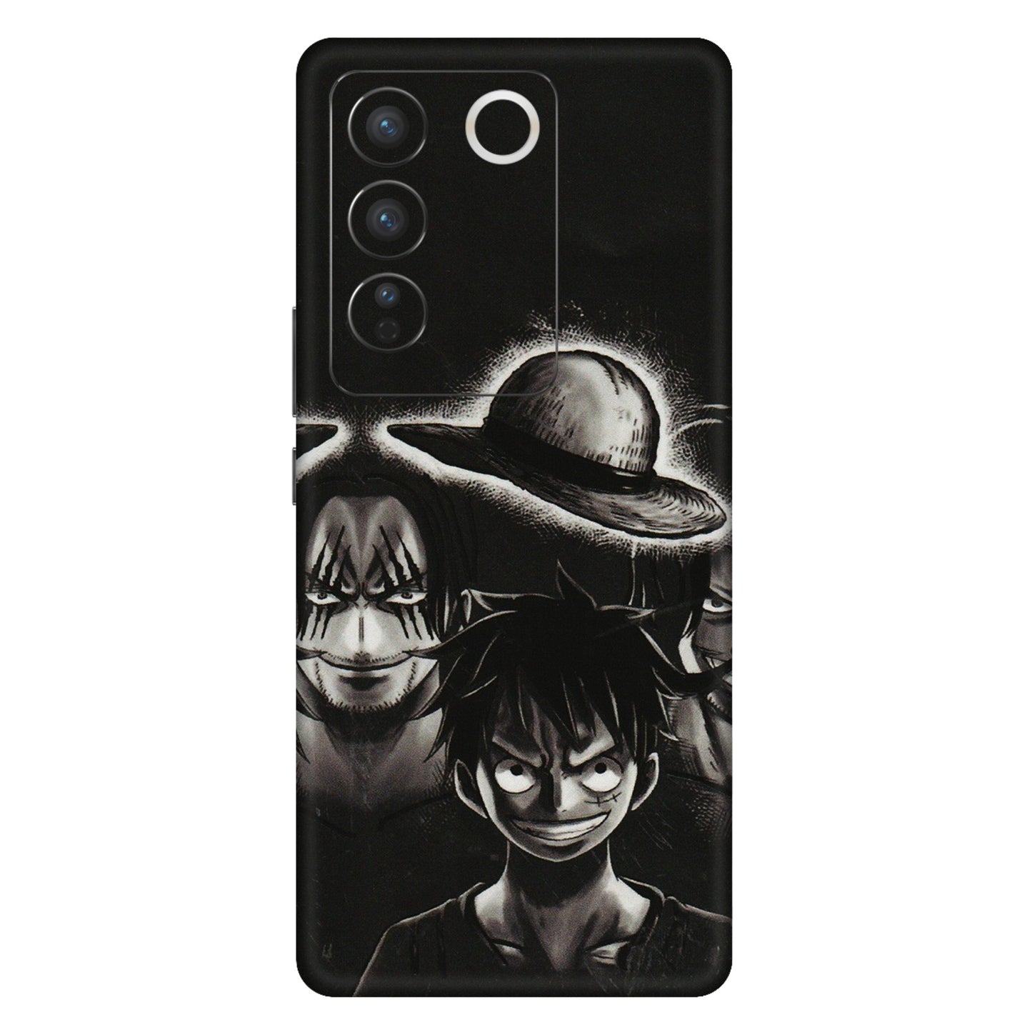 VIVO Z/V/X/T/U/S Series Phone Skins (All Models) - Black Luffy Hat - 3D Embossed Finish (L-57) Vivo V27 Pro (5G)
