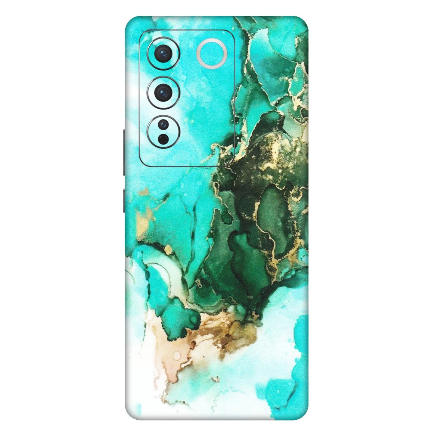 VIVO Z/V/X/T/U/S Series Phone Skins (All Models) - The Blue Gold Marble - Matte Finish (M-124) Vivo V27 Pro (5G)