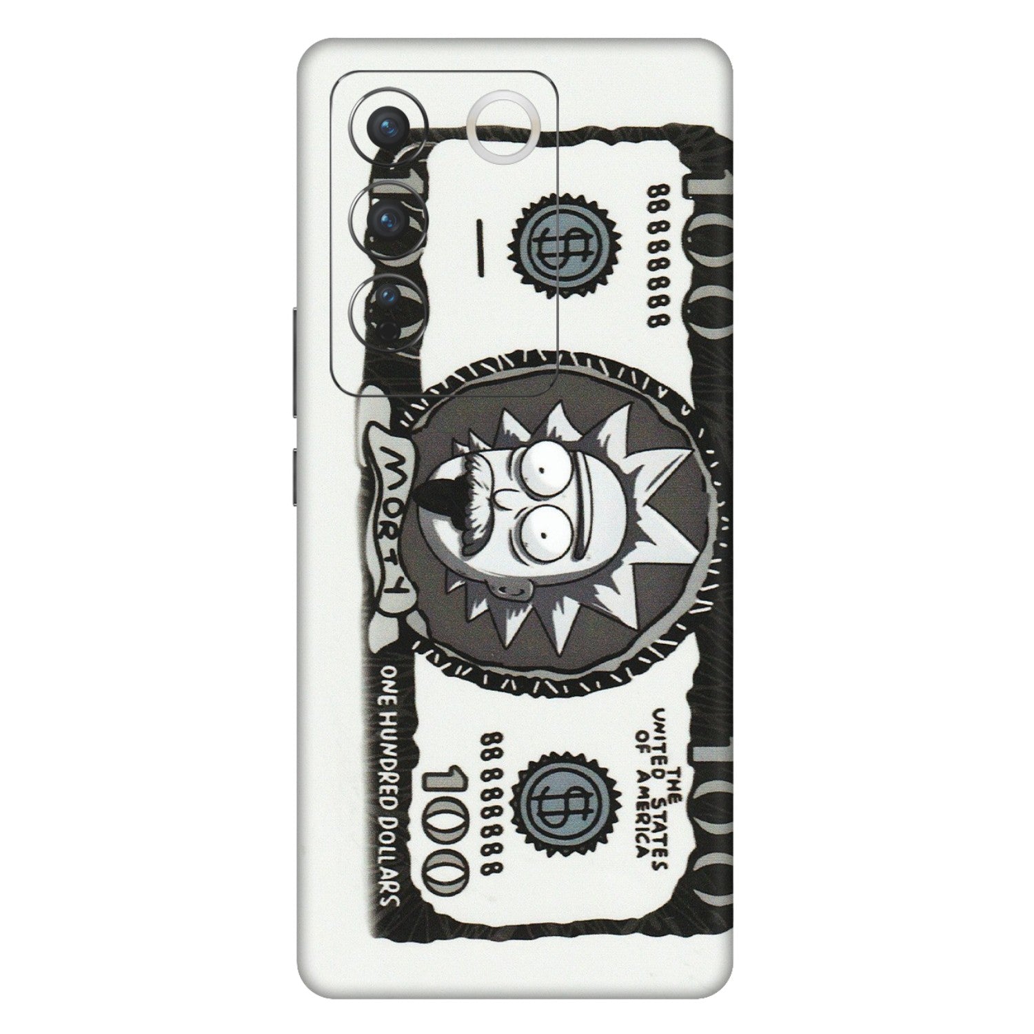 VIVO Z/V/X/T/U/S Series Phone Skins (All Models) - Rick And Morty Hundred Dollar Anime - Matte Finish (M-161) Vivo V27 Pro (5G)