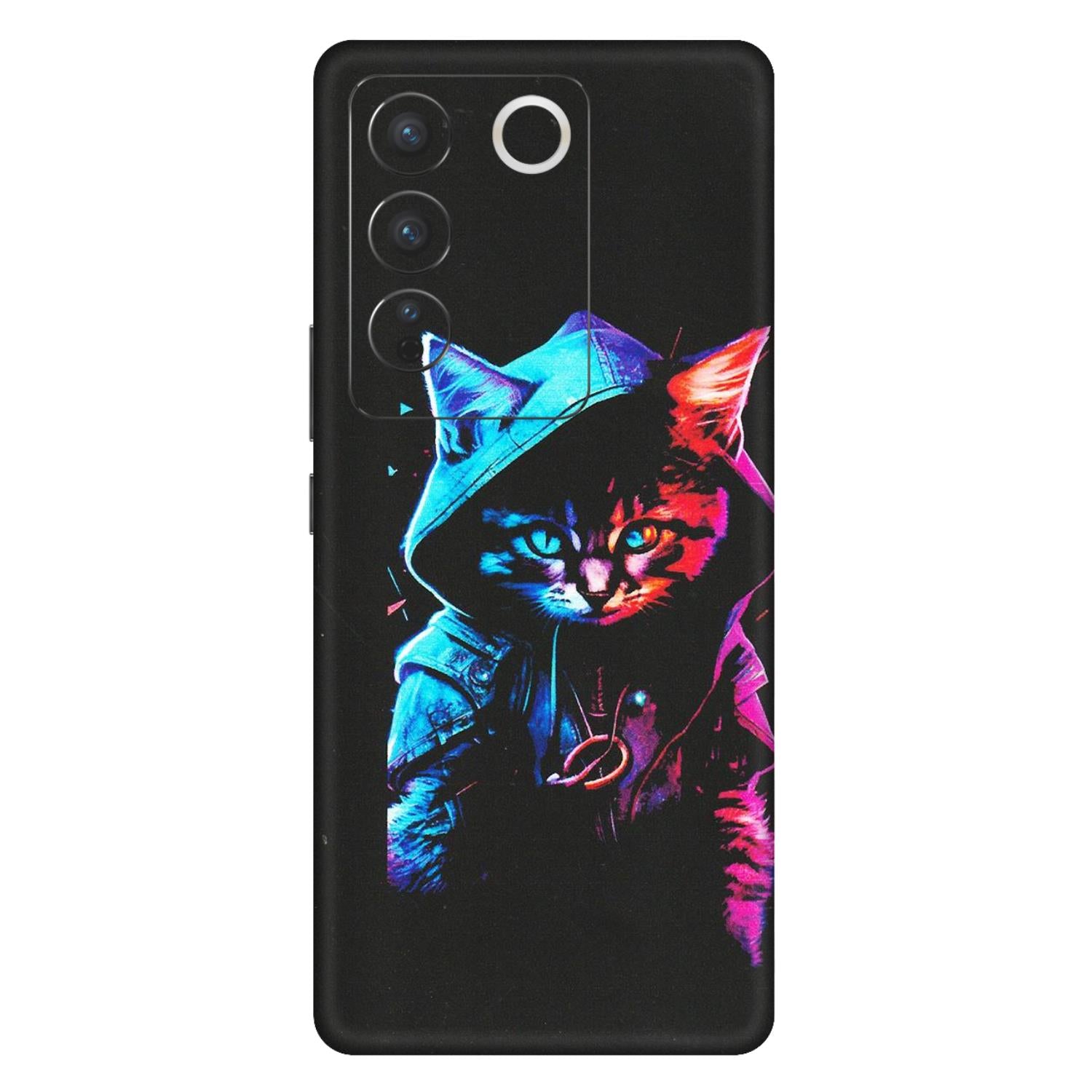 VIVO Z/V/X/T/U/S Series Phone Skins (All Models) - Cyberpunk Cat - Matte Finish (M-45) Vivo V27 Pro (5G)
