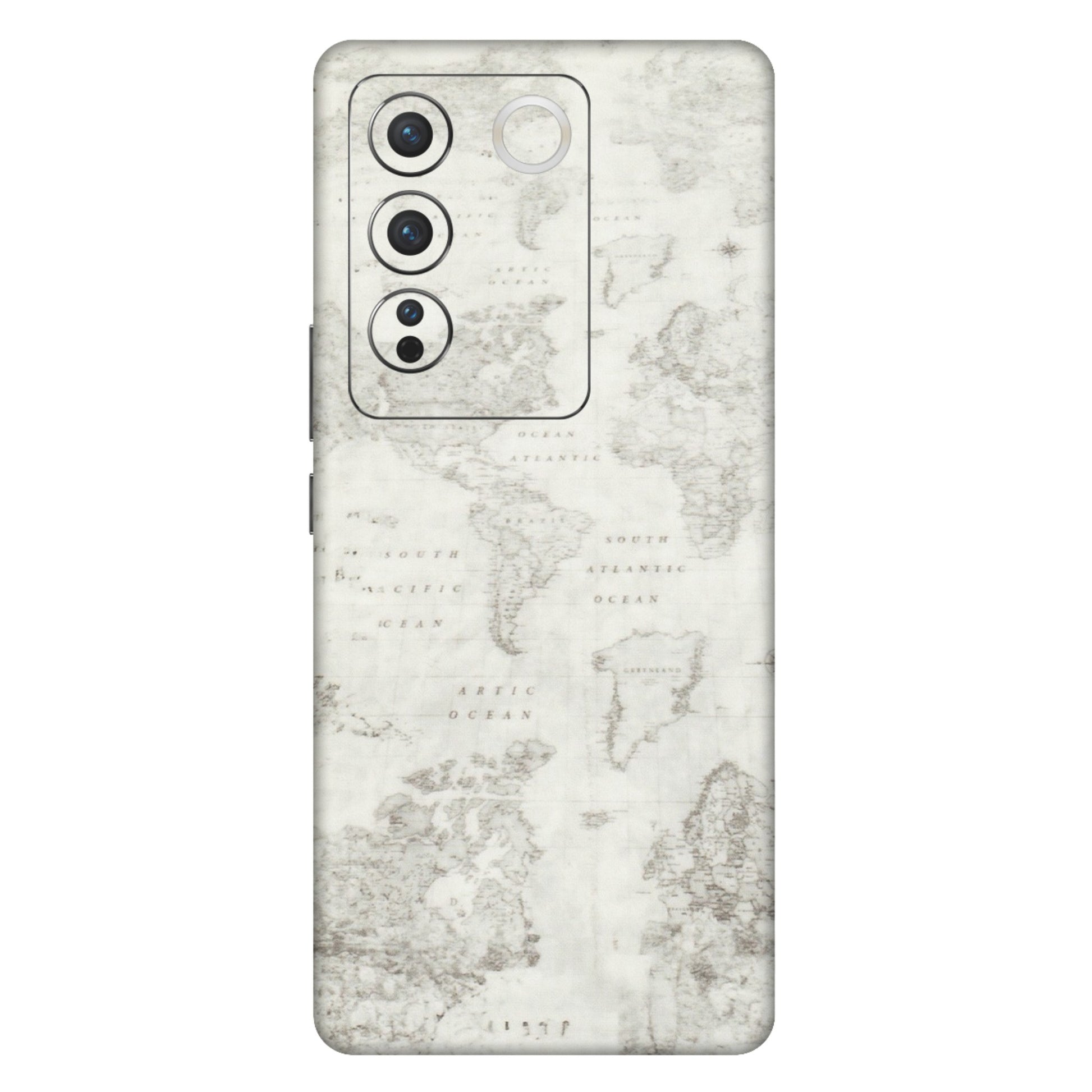 VIVO Z/V/X/T/U/S Series Phone Skins (All Models) - World Travel Map - Transparent Finish (T-04) Vivo V27 Pro (5G)