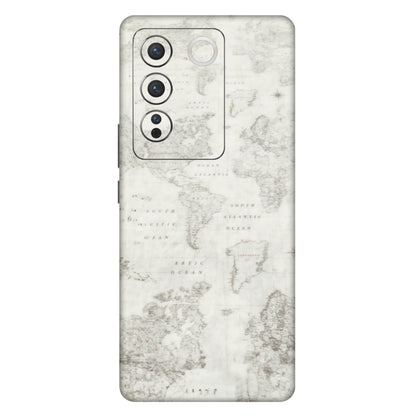 VIVO Z/V/X/T/U/S Series Phone Skins (All Models) - World Travel Map - Transparent Finish (T-04) Vivo V27 Pro (5G)