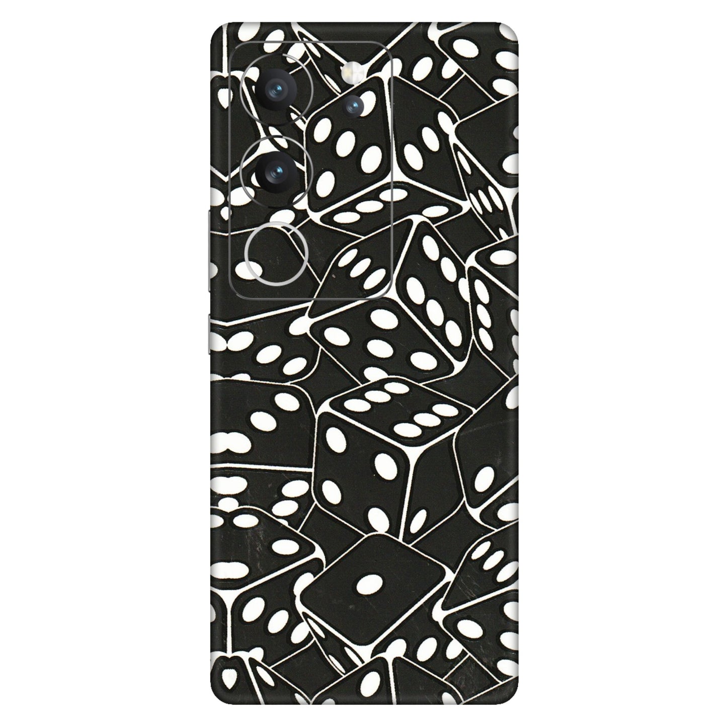 VIVO Z/V/X/T/U/S Series Phone Skins (All Models) - Big Black Dices - 3D Embossed Finish (L-106) Vivo V29 (5G)