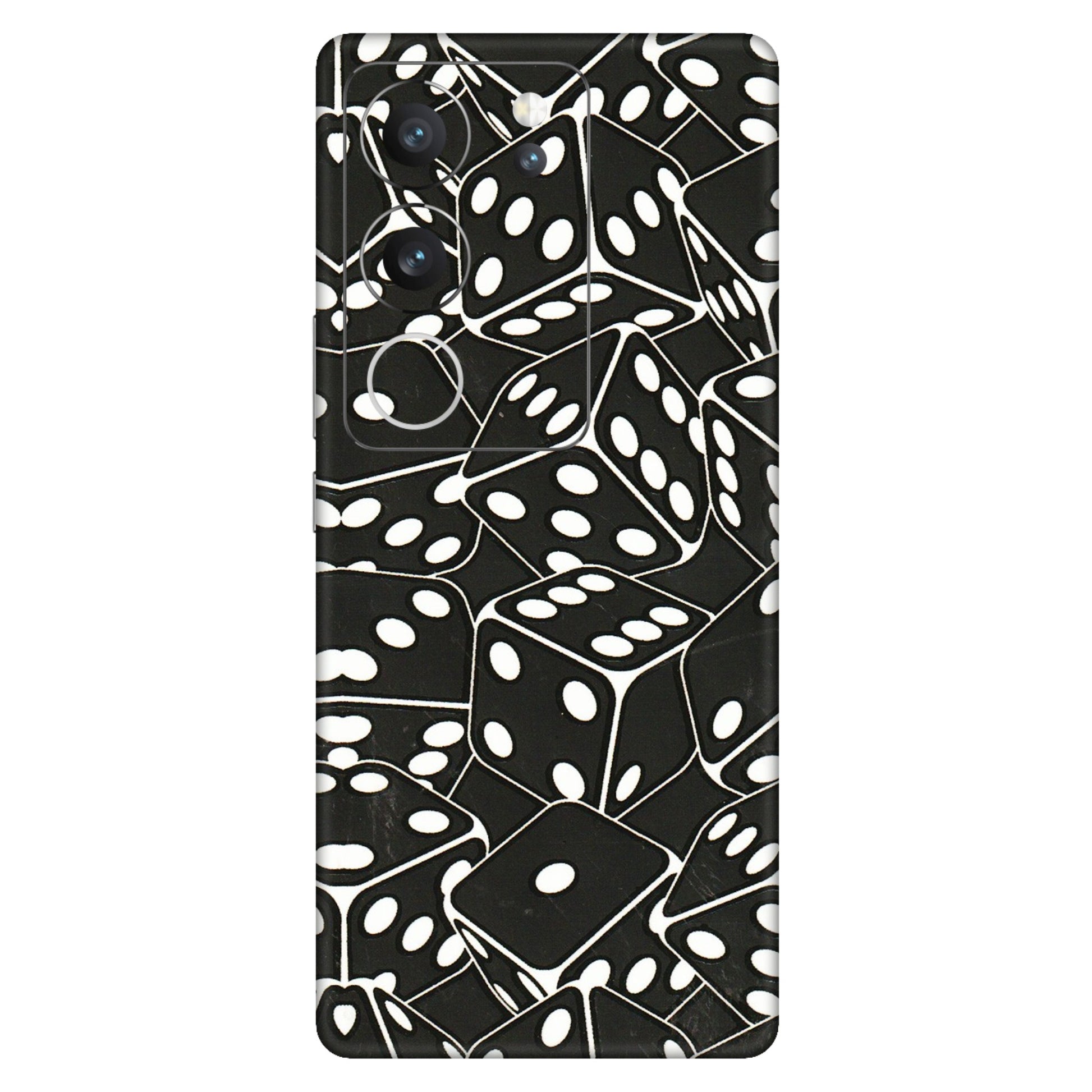 VIVO Z/V/X/T/U/S Series Phone Skins (All Models) - Big Black Dices - 3D Embossed Finish (L-106) Vivo V29 (5G)
