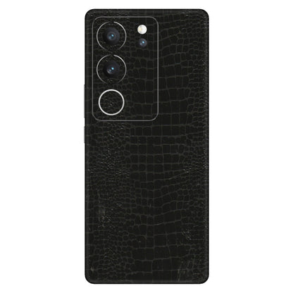 VIVO Z/V/X/T/U/S Series Phone Skins (All Models) - Snake Leather Black - 3D Embossed Finish (L-107) Vivo V29 (5G)