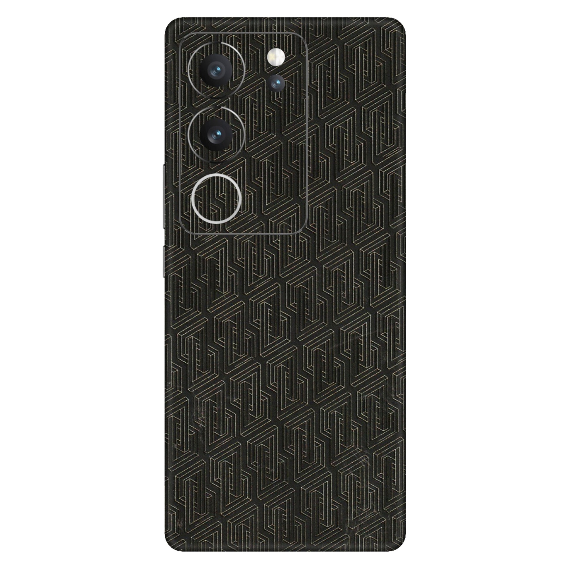VIVO Z/V/X/T/U/S Series Phone Skins (All Models) - Black Abstract Pattern - 3D Embossed Finish (L-117) Vivo V29 (5G)