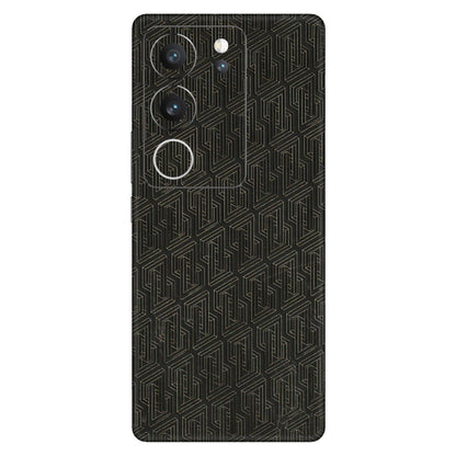 VIVO Z/V/X/T/U/S Series Phone Skins (All Models) - Black Abstract Pattern - 3D Embossed Finish (L-117) Vivo V29 (5G)