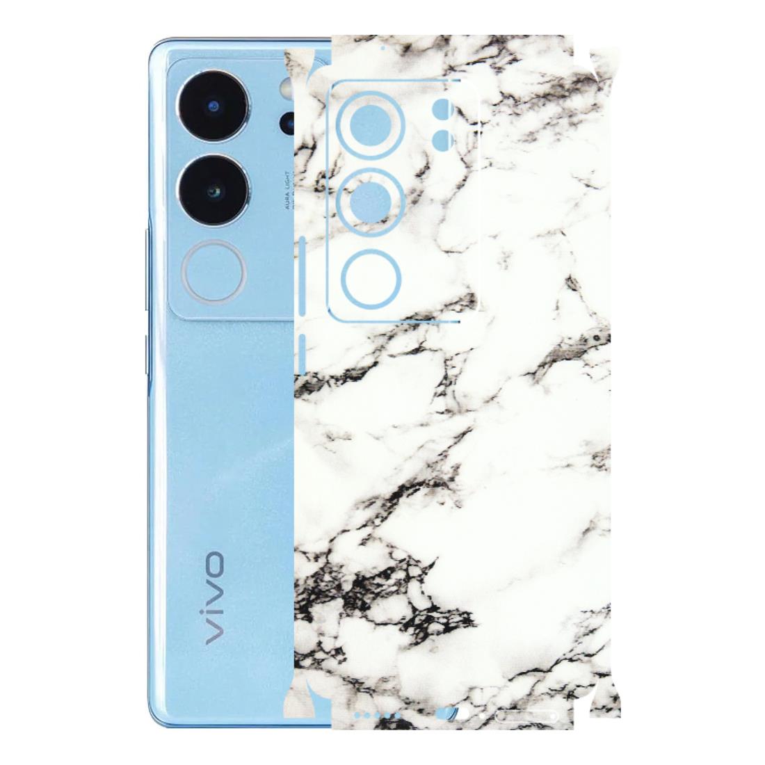 VIVO Z/V/X/T/U/S Series Phone Skins (All Models) - Black and White Marble Texture - 3D Embossed Finish (L-124) Vivo V29 (5G)