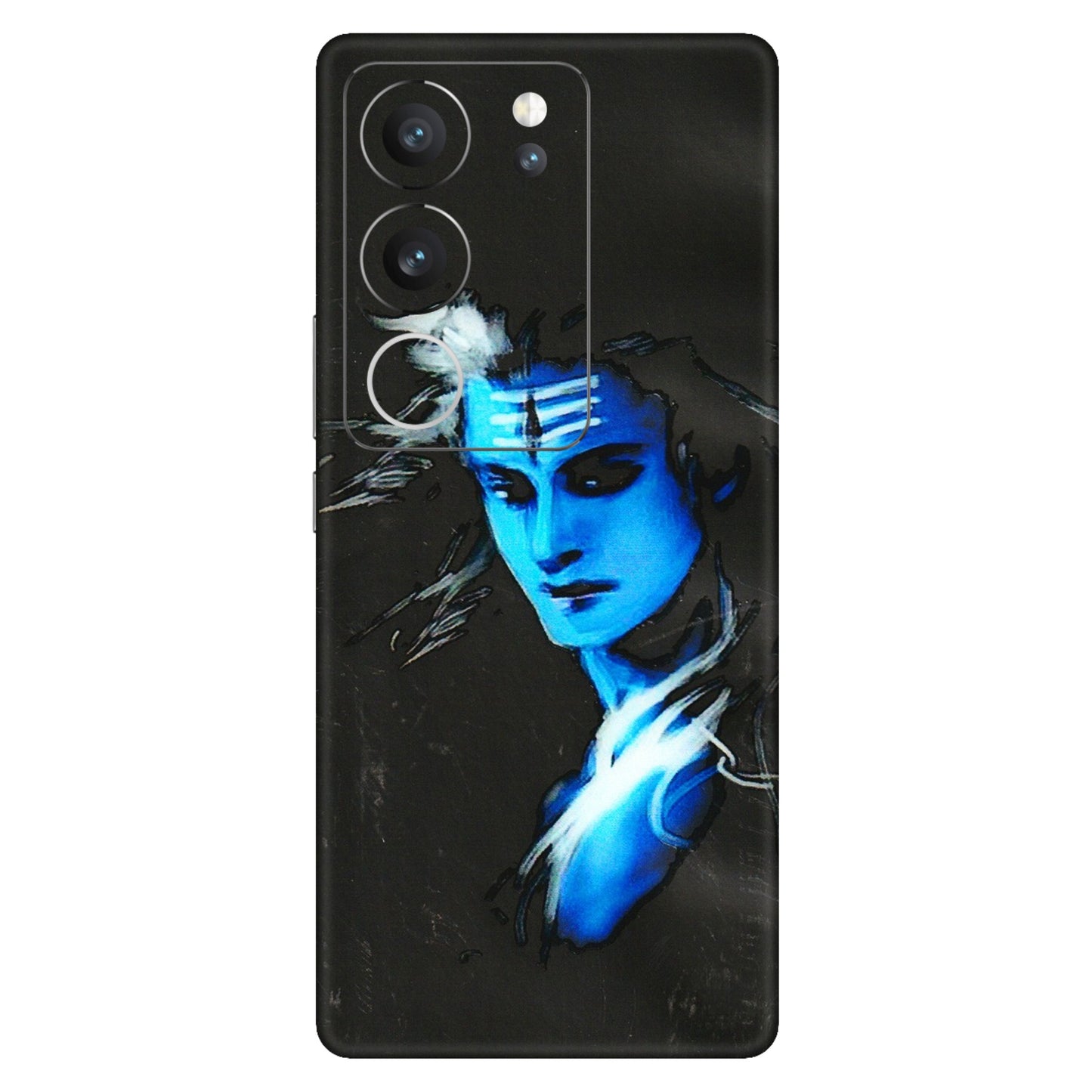 VIVO Z/V/X/T/U/S Series Phone Skins (All Models) - Har Har Mahadev Blue/Black - 3D Embossed Finish (L-185) Vivo V29 (5G)