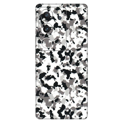 VIVO Z/V/X/T/U/S Series Phone Skins (All Models) - White Black Camouflage - 3D Embossed Finish (L-18) Vivo V29 (5G)