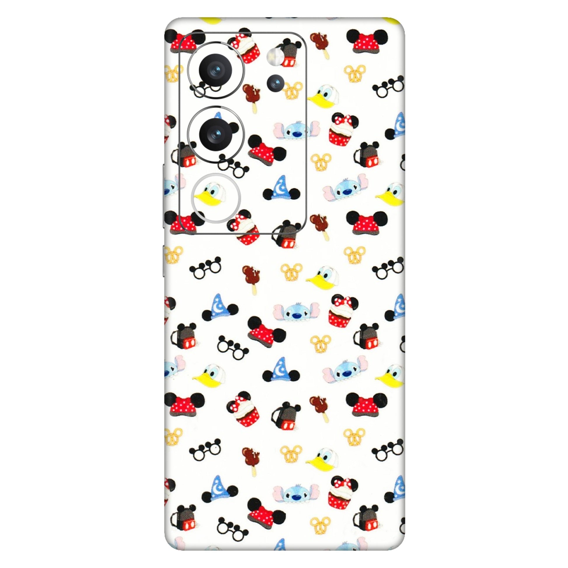 VIVO Z/V/X/T/U/S Series Phone Skins (All Models) - Minnie Mouse & Donald Doodles s - 3D Embossed Finish (L-194) Vivo V29 (5G)