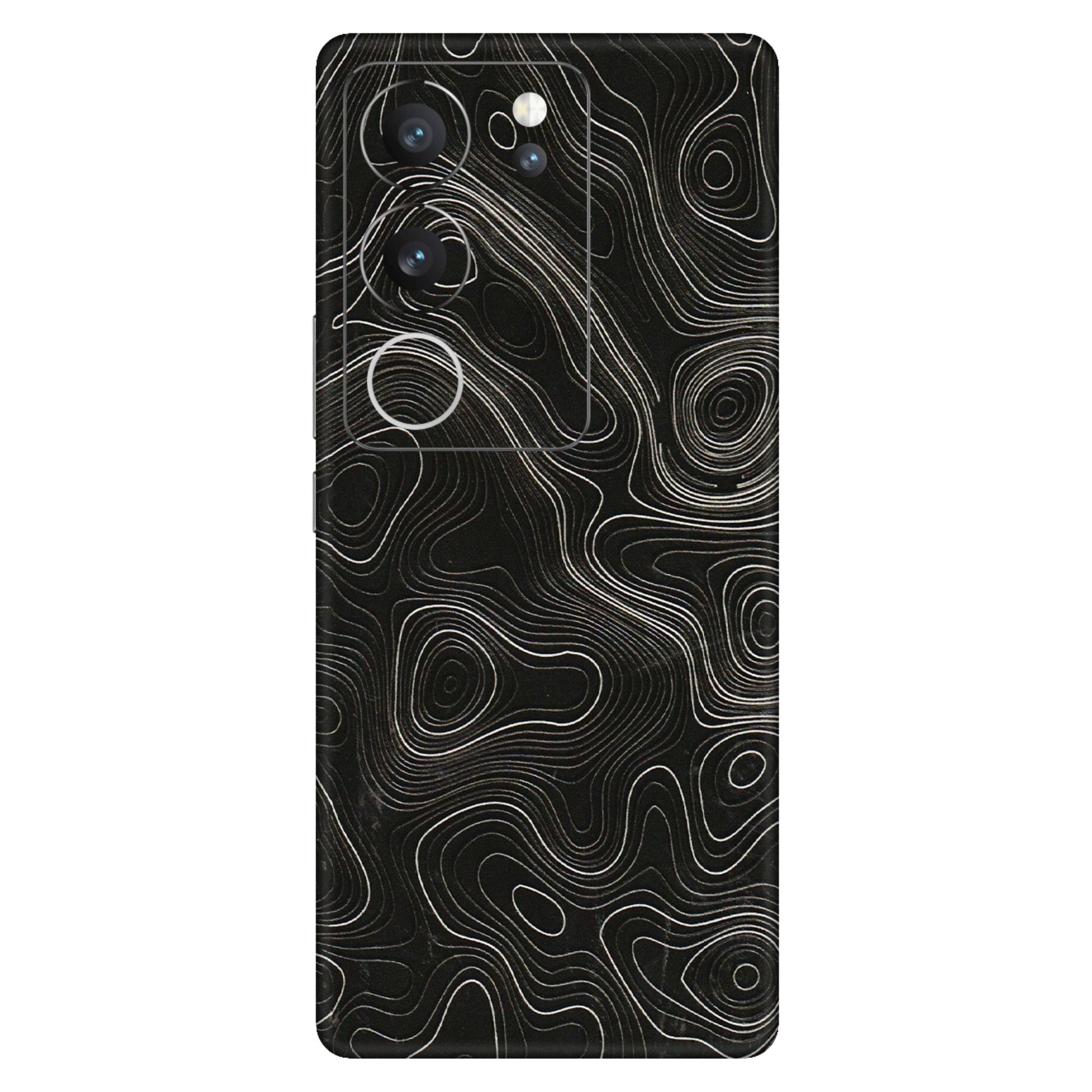 VIVO Z/V/X/T/U/S Series Phone Skins (All Models) - Black Swirl - 3D Embossed Finish (L-196) Vivo V29 (5G)