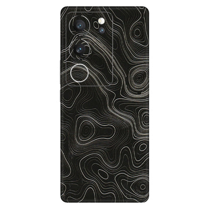 VIVO Z/V/X/T/U/S Series Phone Skins (All Models) - Black Swirl - 3D Embossed Finish (L-196) Vivo V29 (5G)