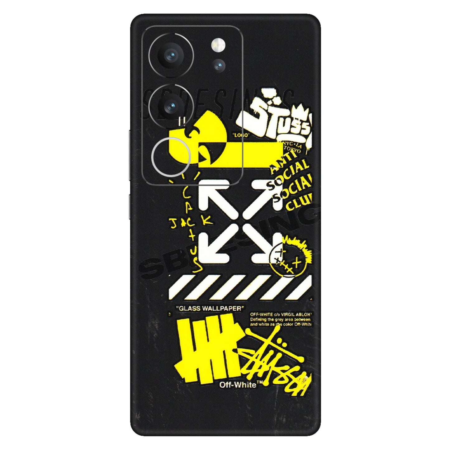 VIVO Z/V/X/T/U/S Series Phone Skins (All Models) - Anti Social Graffiti - 3D Embossed Finish (L-198) Vivo V29 (5G)