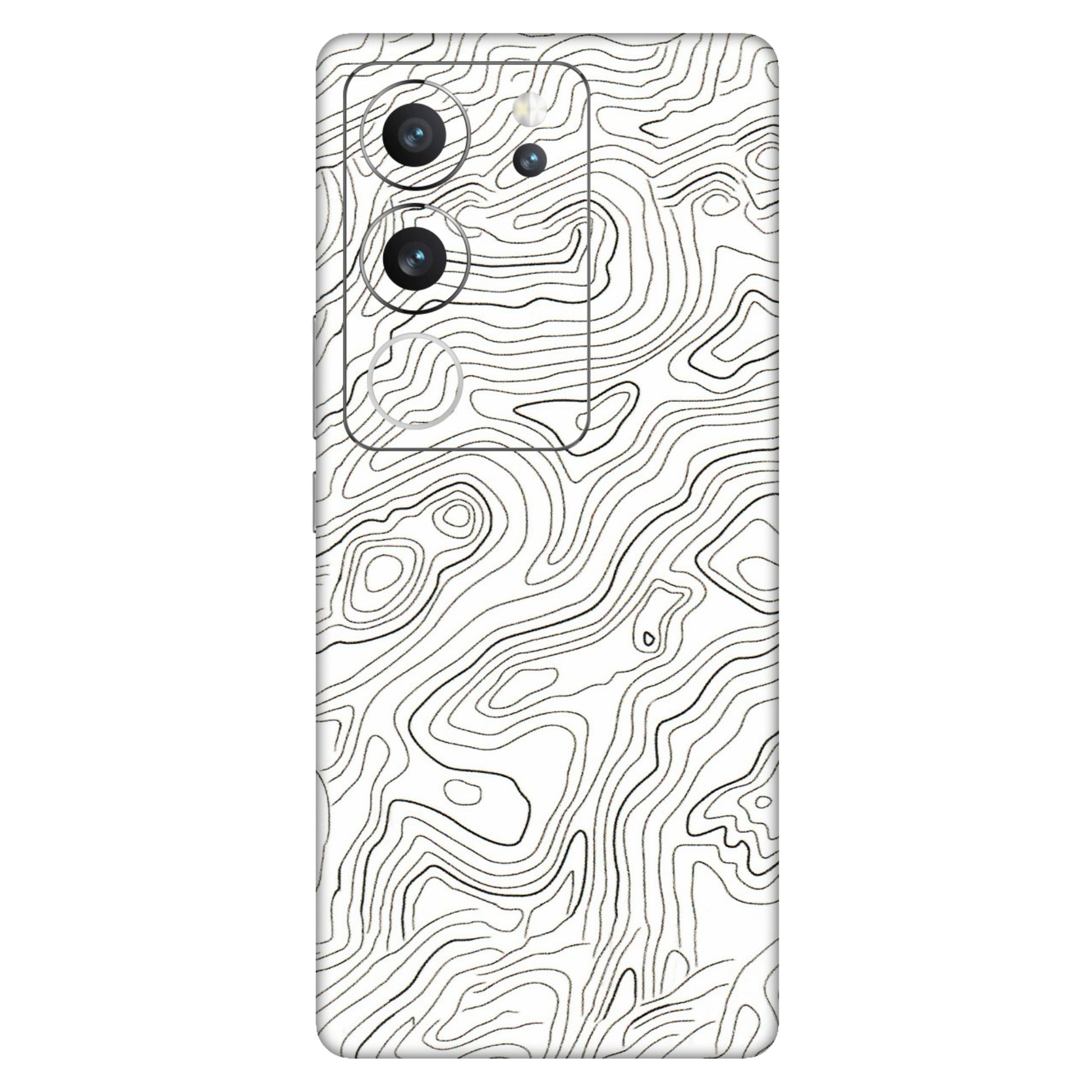 VIVO Z/V/X/T/U/S Series Phone Skins (All Models) - White Black Swirls - 3D Embossed Finish (L-219) Vivo V29 (5G)
