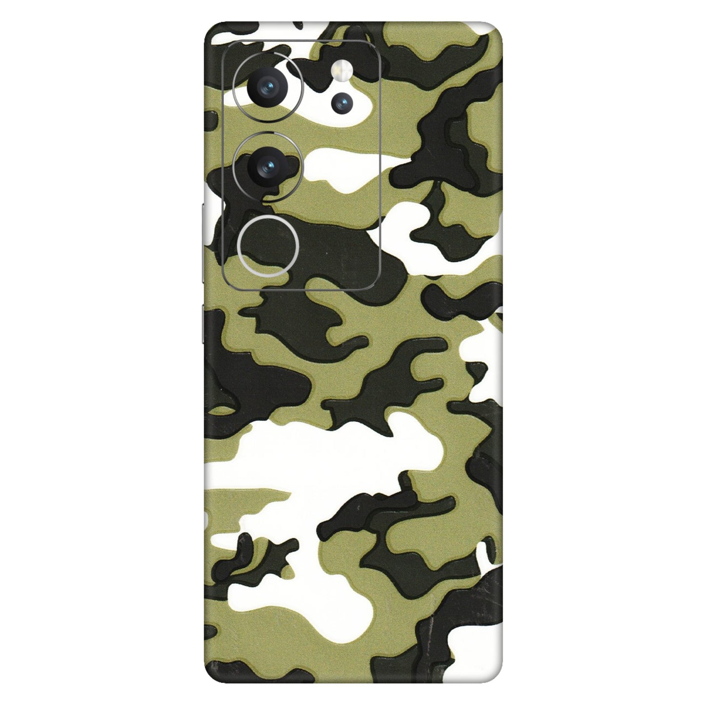VIVO Z/V/X/T/U/S Series Phone Skins (All Models) - Camouflages White And Green - 3D Embossed Finish (L-243) Vivo V29 (5G)