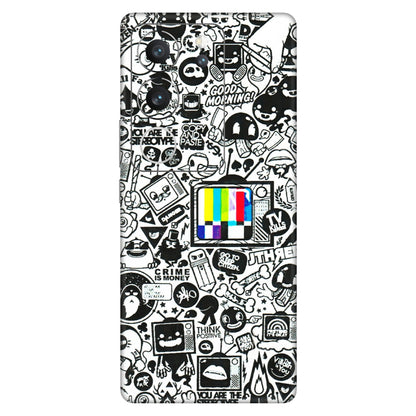 VIVO Z/V/X/T/U/S Series Phone Skins (All Models) - Doodles Positive Art - 3D Embossed Finish (L-263) Vivo V29 (5G)