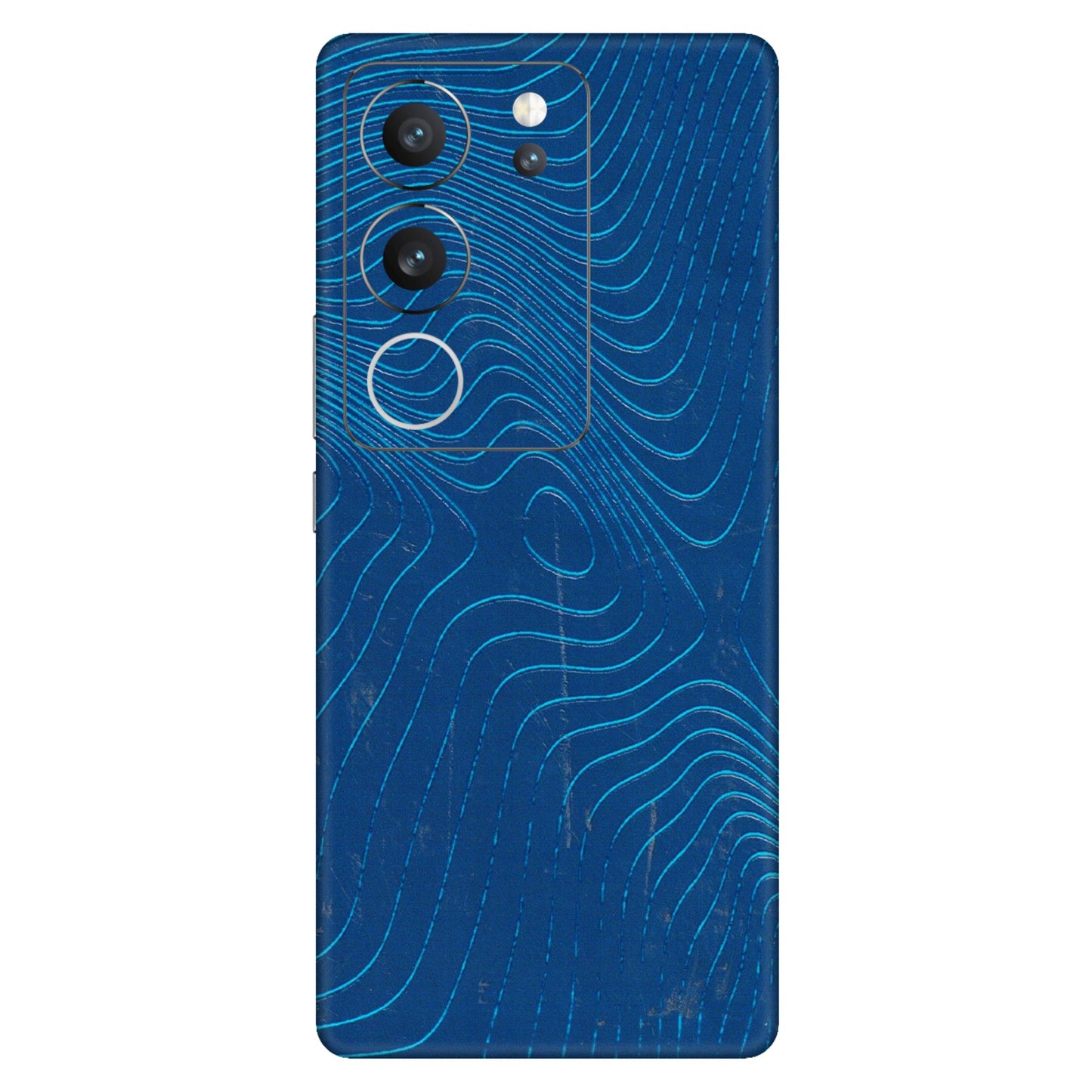 VIVO Z/V/X/T/U/S Series Phone Skins (All Models) - Abstract Blue Line Map - 3D Embossed Finish (L-272) Vivo V29 (5G)